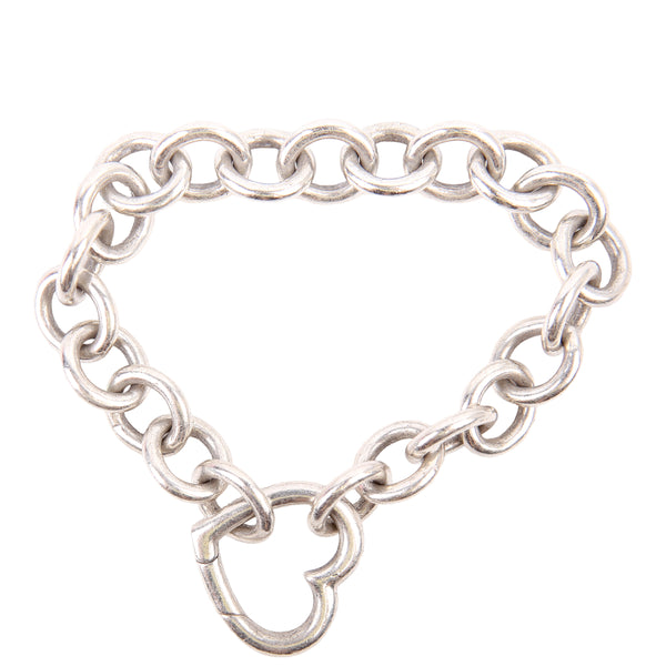 Heart Clasp Link Bracelet 925