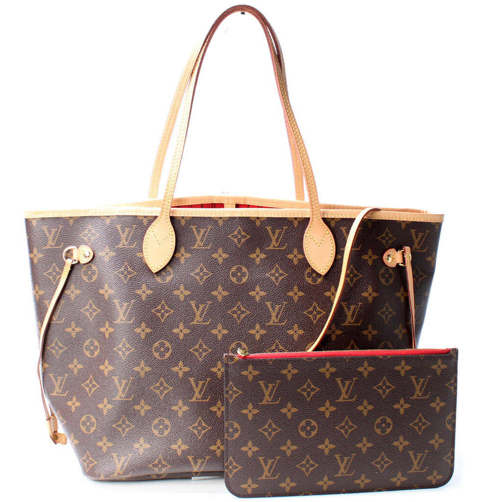 Louis Vuitton Neverfull MM Tote w/Pochette in Monogram Canvas, Mint  Condition