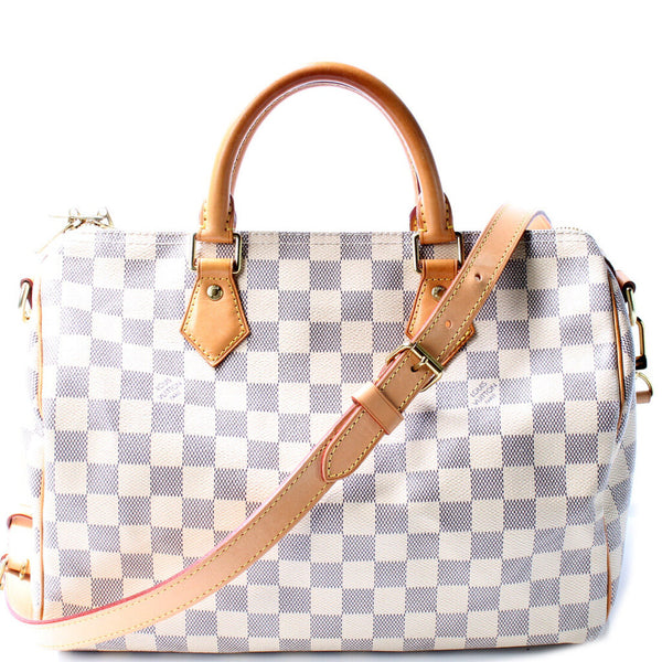 Speedy 30 Bandouliere Damier Azur – Keeks Designer Handbags