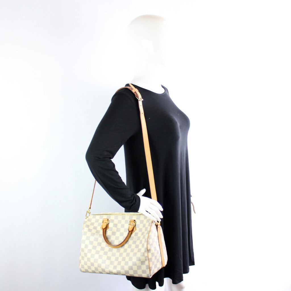 Speedy 30 Bandouliere Damier Azur – Keeks Designer Handbags