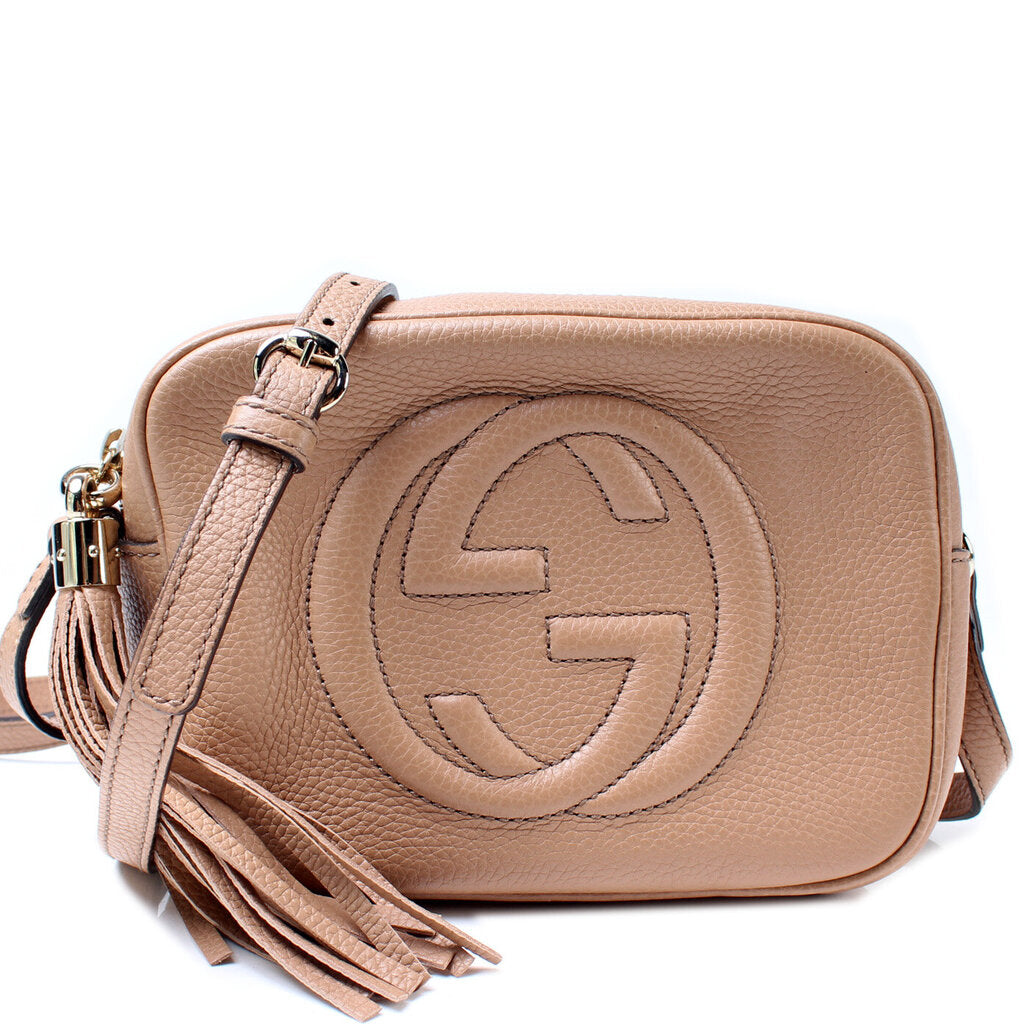 gu⭐︎ GUCCI Soho Disco Pebbled Leather Small Crossbody Bag 308364-US