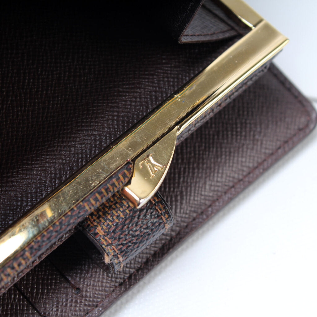 French Purse Wallet Damier Ebene – Keeks Designer Handbags