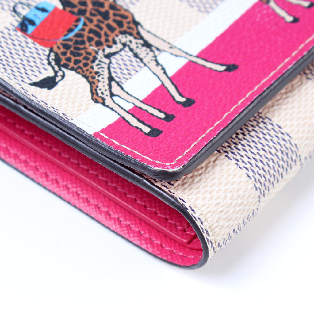 Louis Vuitton Wallet Victorine Illustre Giraffe Damier Azur Pink