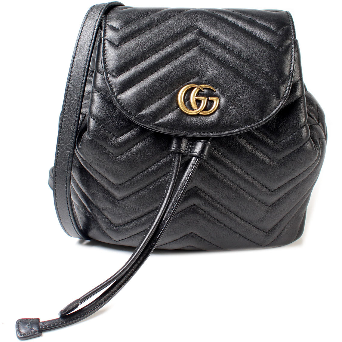 gucci gg marmont flap backpack matelasse mini black 528129 Marmont Mini Backpack