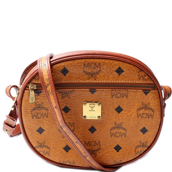 MCM 'Heritage Tambourine' Cross Body Bag in Brown