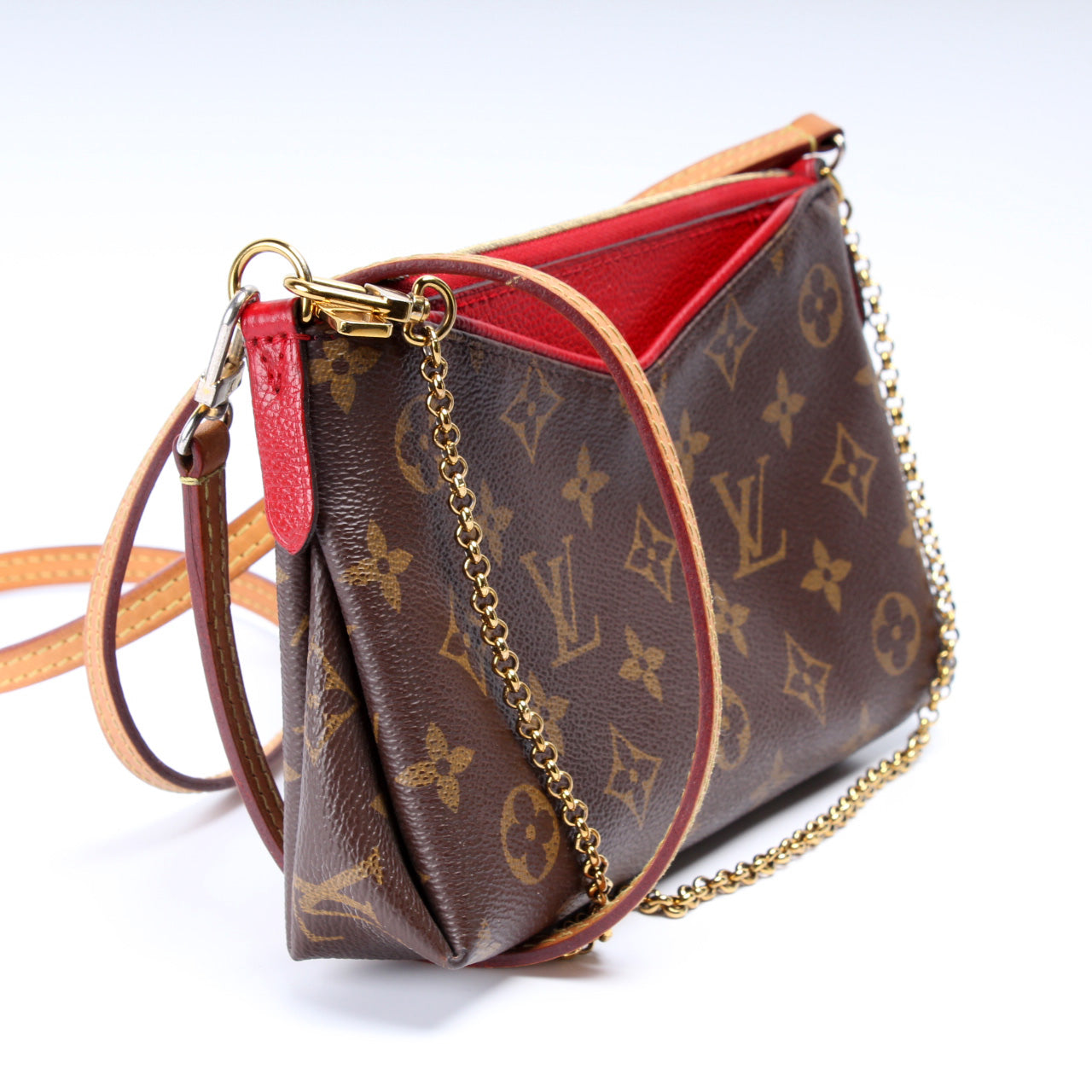 GottliebpaludanShops Revival  Louis Vuitton Verona PM Ebene Damier Canvas  Handbag  Brown Louis Vuitton Monogram Pallas Beauty Case Vanity Bag