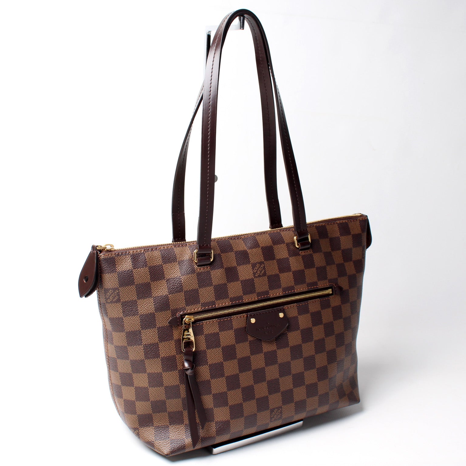 LOUIS VUITTON Iena PM Damier Ebene Tote Bag Brown