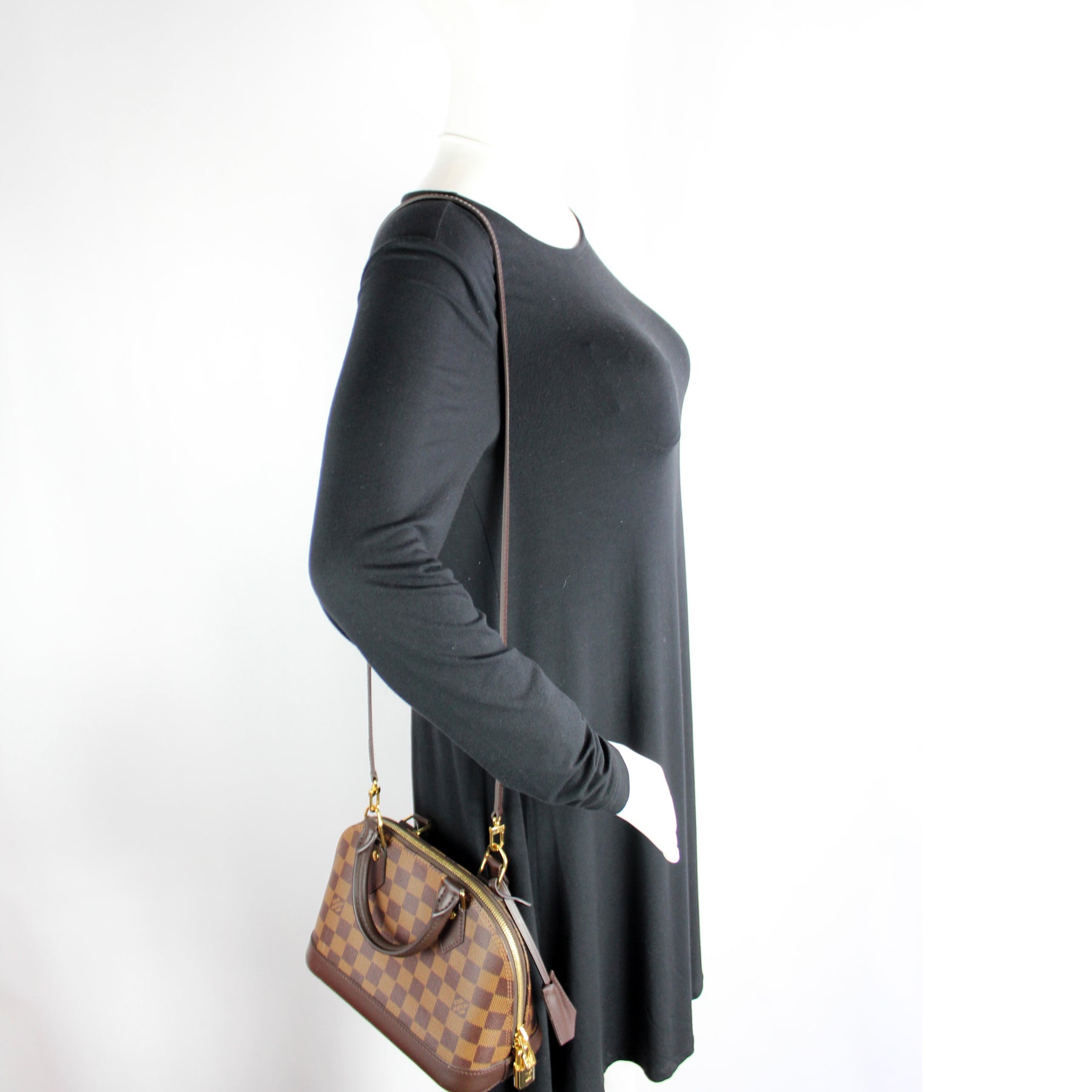 Alma MM Damier Ebene (ATX) – Keeks Designer Handbags