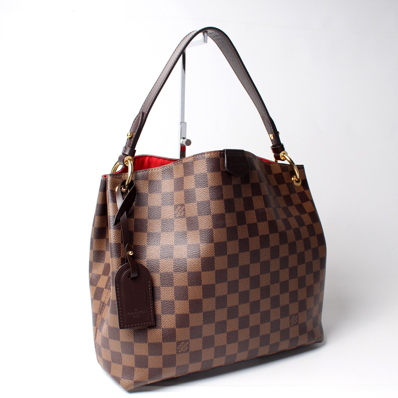 Louis Vuitton Graceful PM Damier Ebene Shoulder Bag Brown