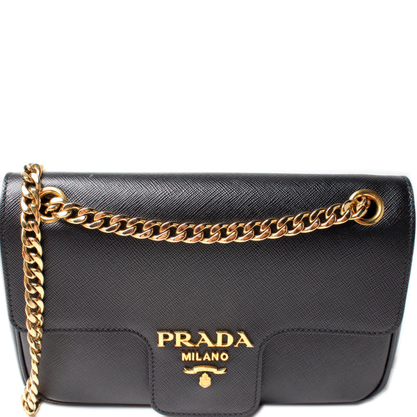 Prada - Saffiano Leather Top Handle Flap Bag Yellow