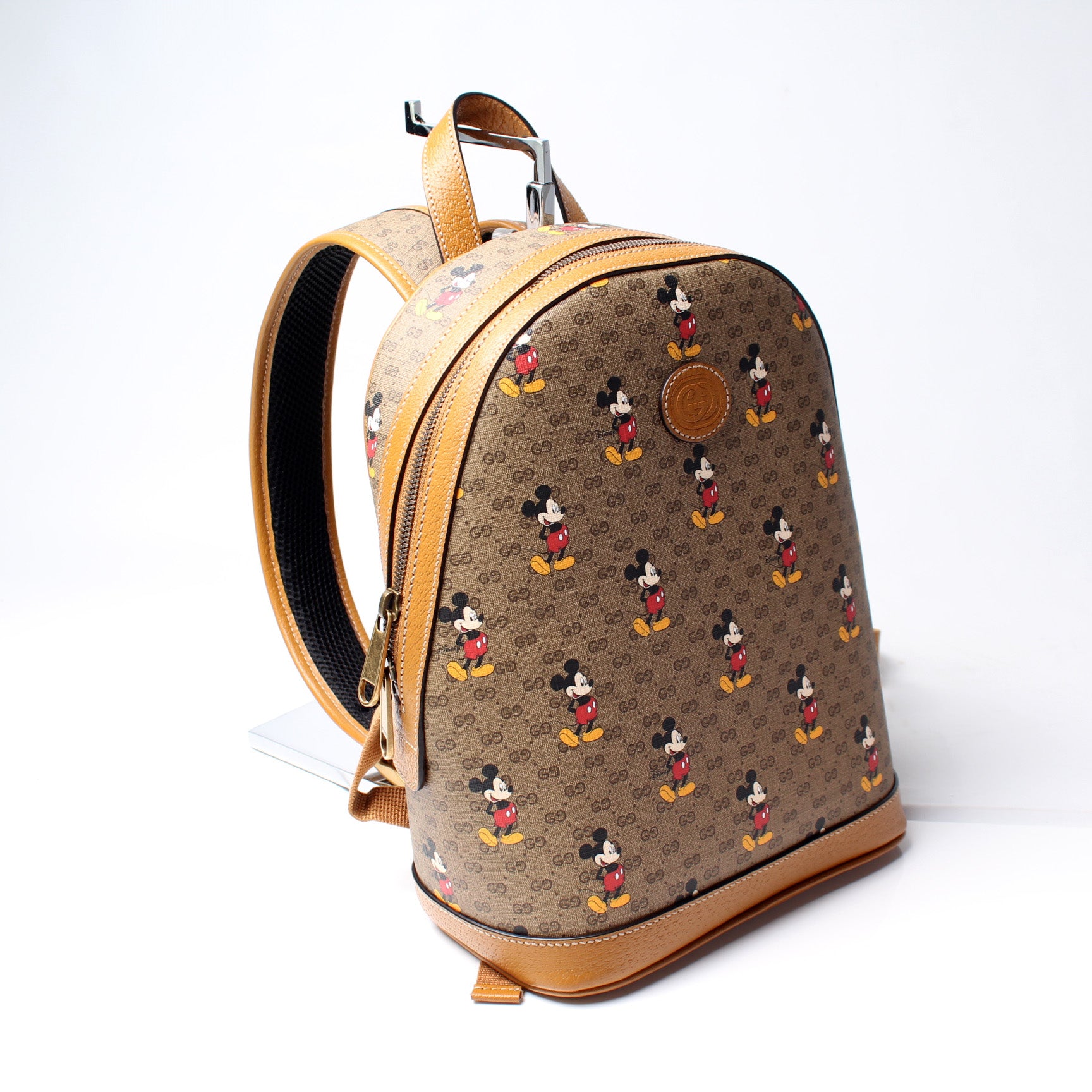 Gucci x Disney Brown GG Supreme Canvas and Leather Mickey Mouse Backpack  Gucci