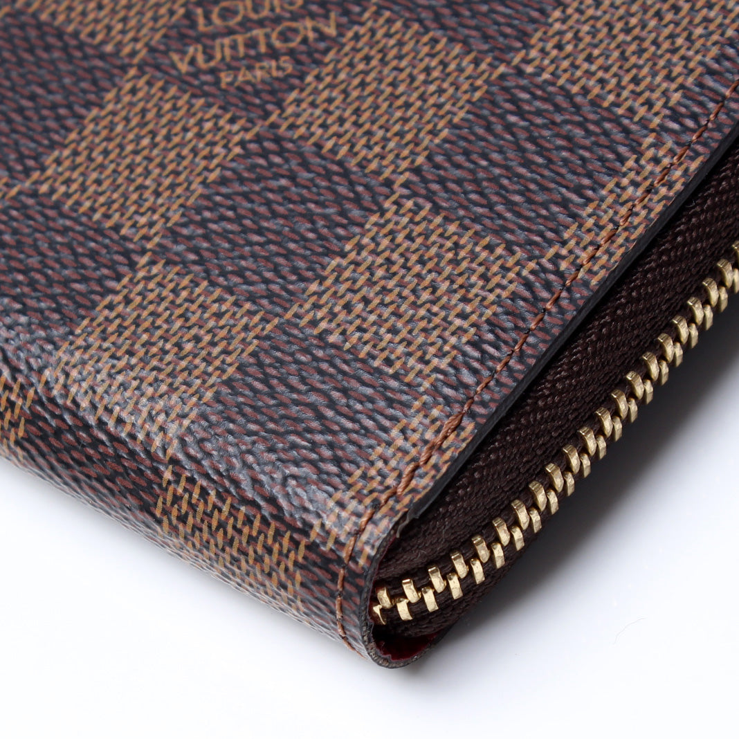 Louis Vuitton Damier Ebene Clemence Wallet. Red Interior. Made in France.  DC: SF4129 - Canon E-Bags Prime