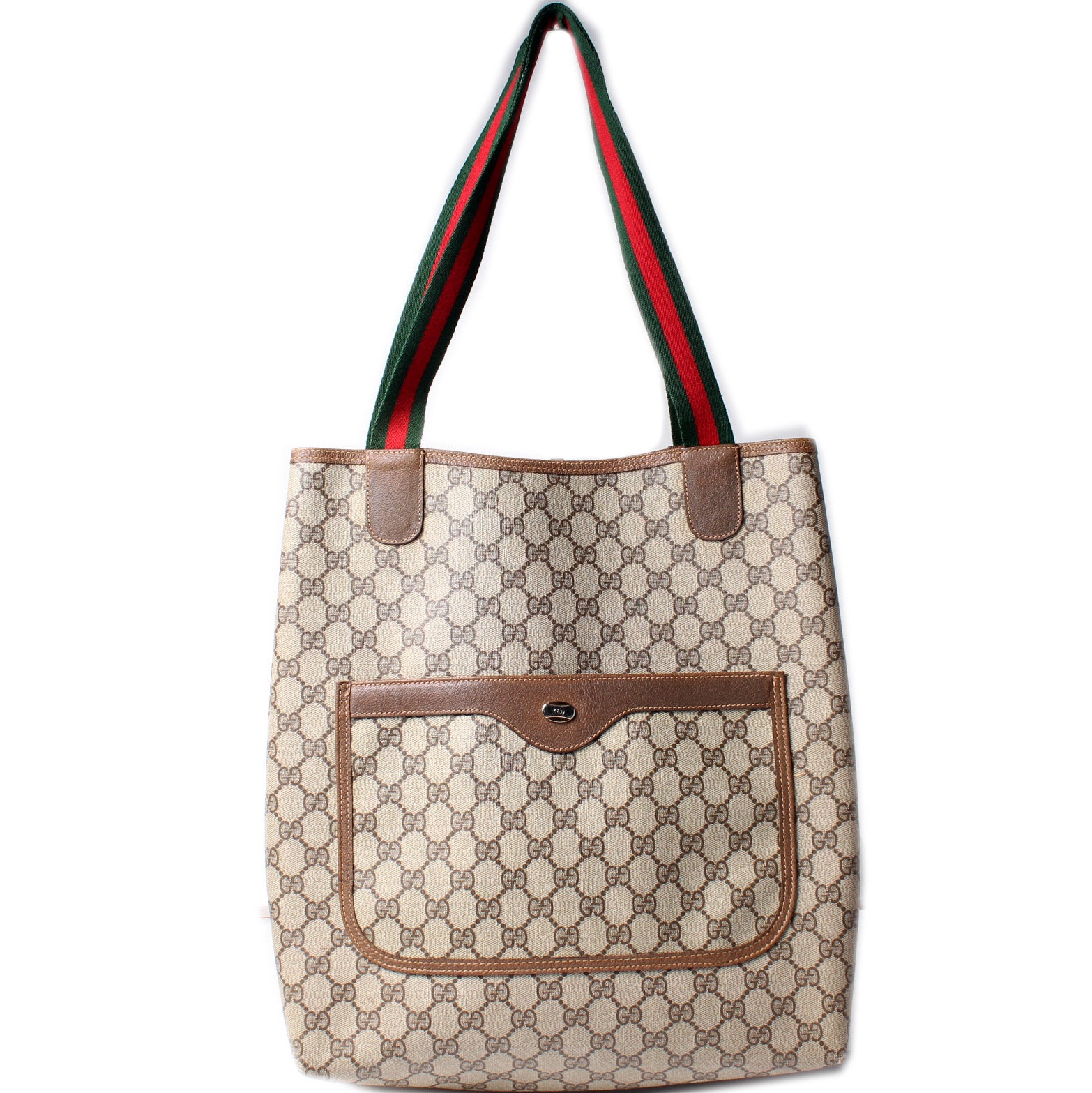 Vintage Gucci Tote Bag Sherry Line Brown