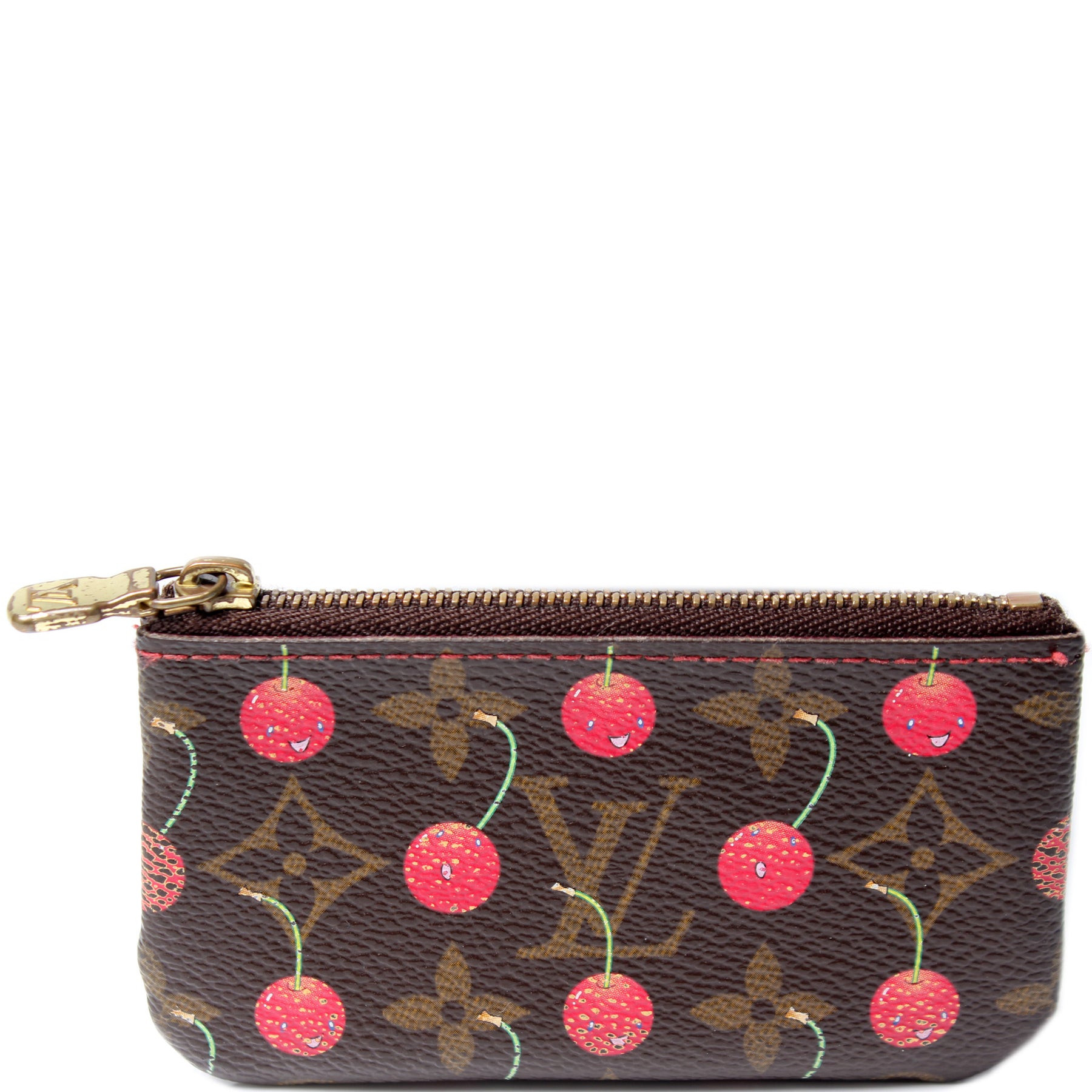 monogram cherry compact wallet