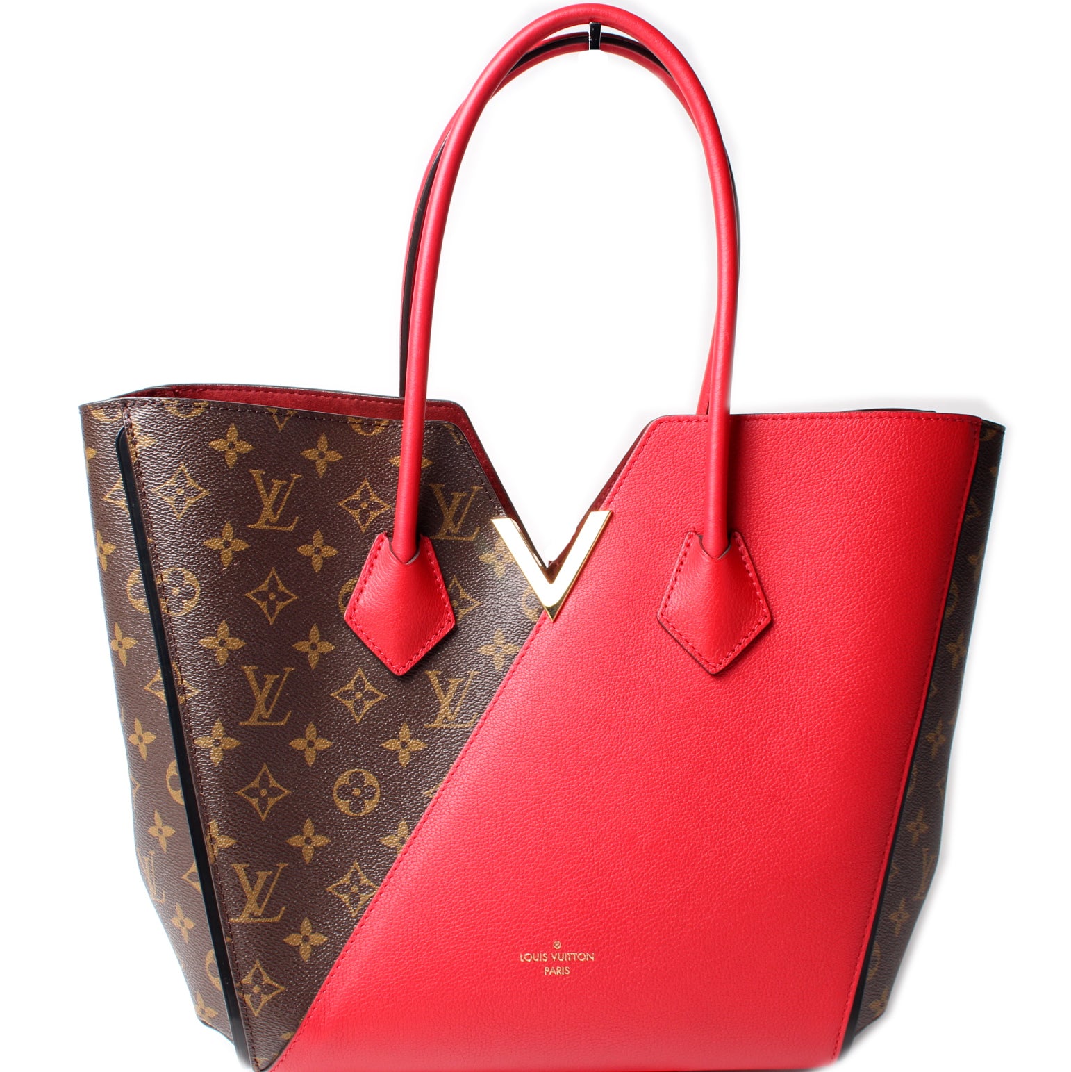Pre-owned Louis Vuitton Kimono Leather Tote In Red