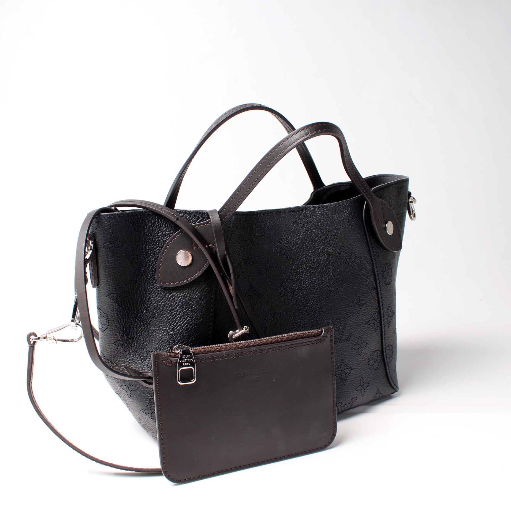 Louis Vuitton Hina Handbag Mahina Leather PM Gray