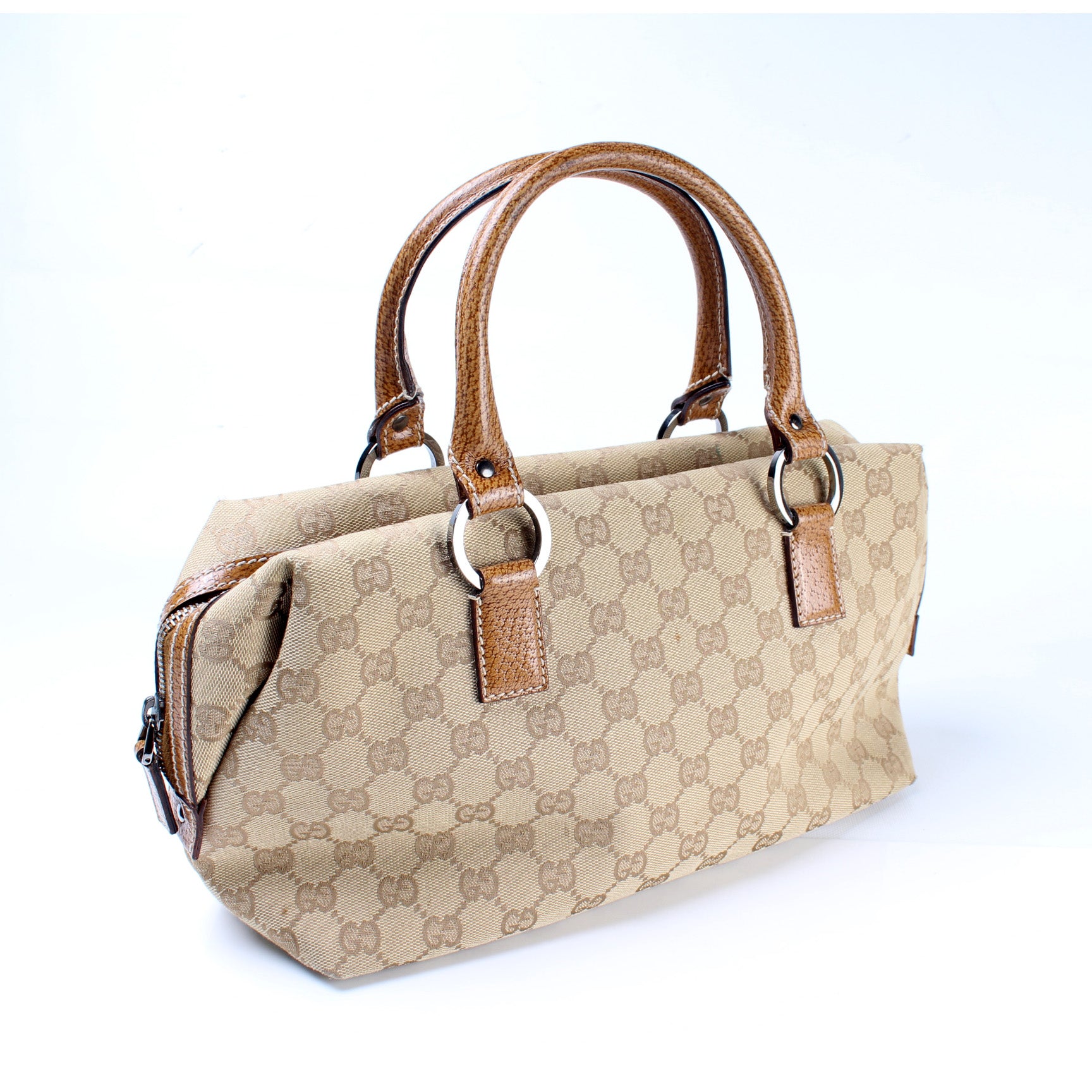 GUCCI-GG-Canvas-Leather-Mini-Boston-Bag-Hand-Bag-Pink-113009