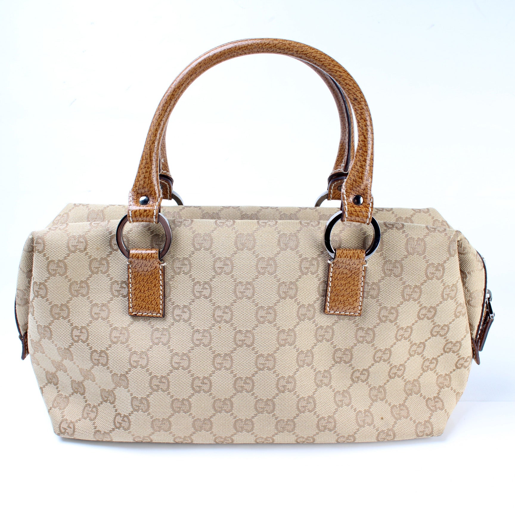 AUTHENTIC GUCCI HAND BAG PURSE GG CANVAS LEATHER 113009 for Sale