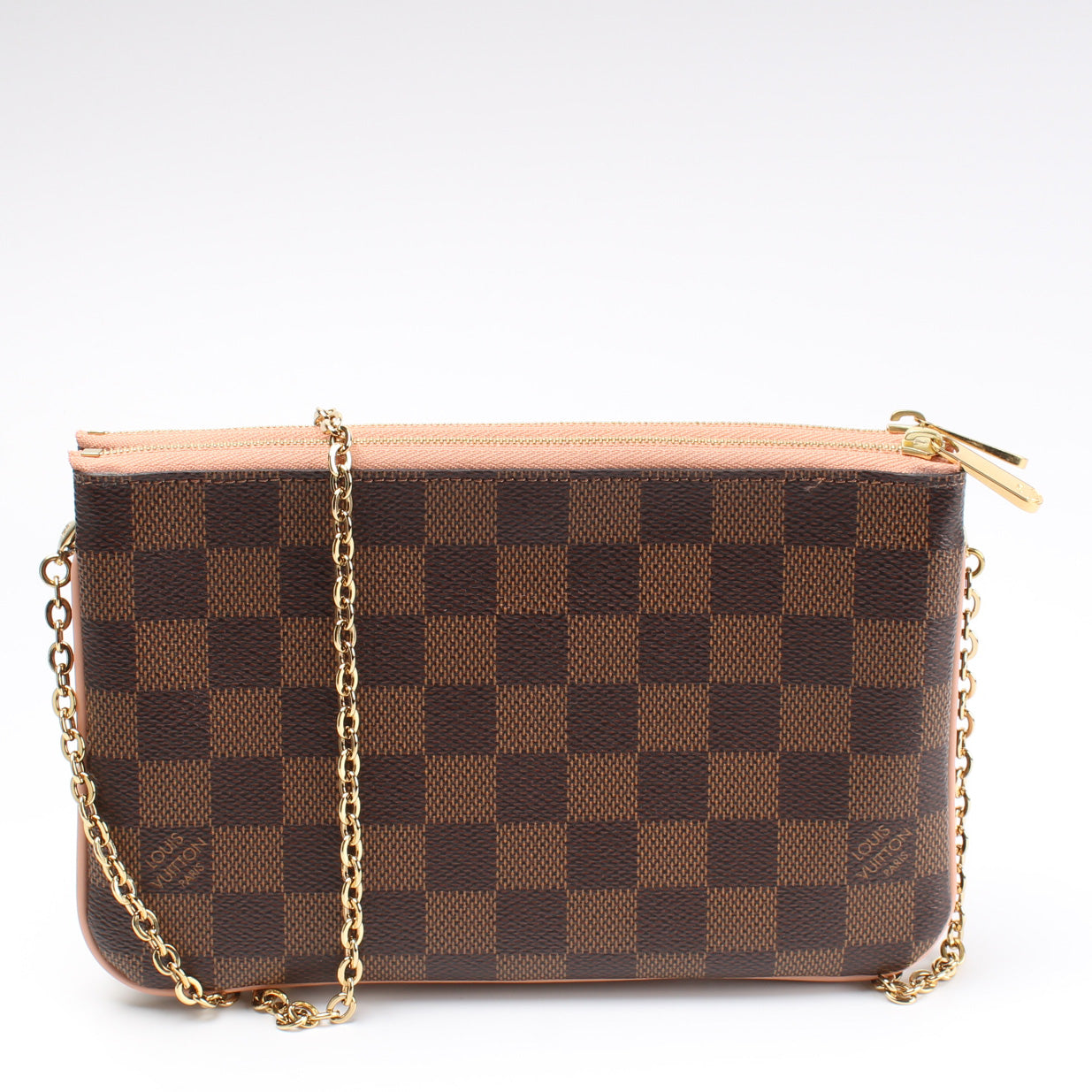 Louis Vuitton Damier Ebene Double Zip Pochette Crossbody Bag