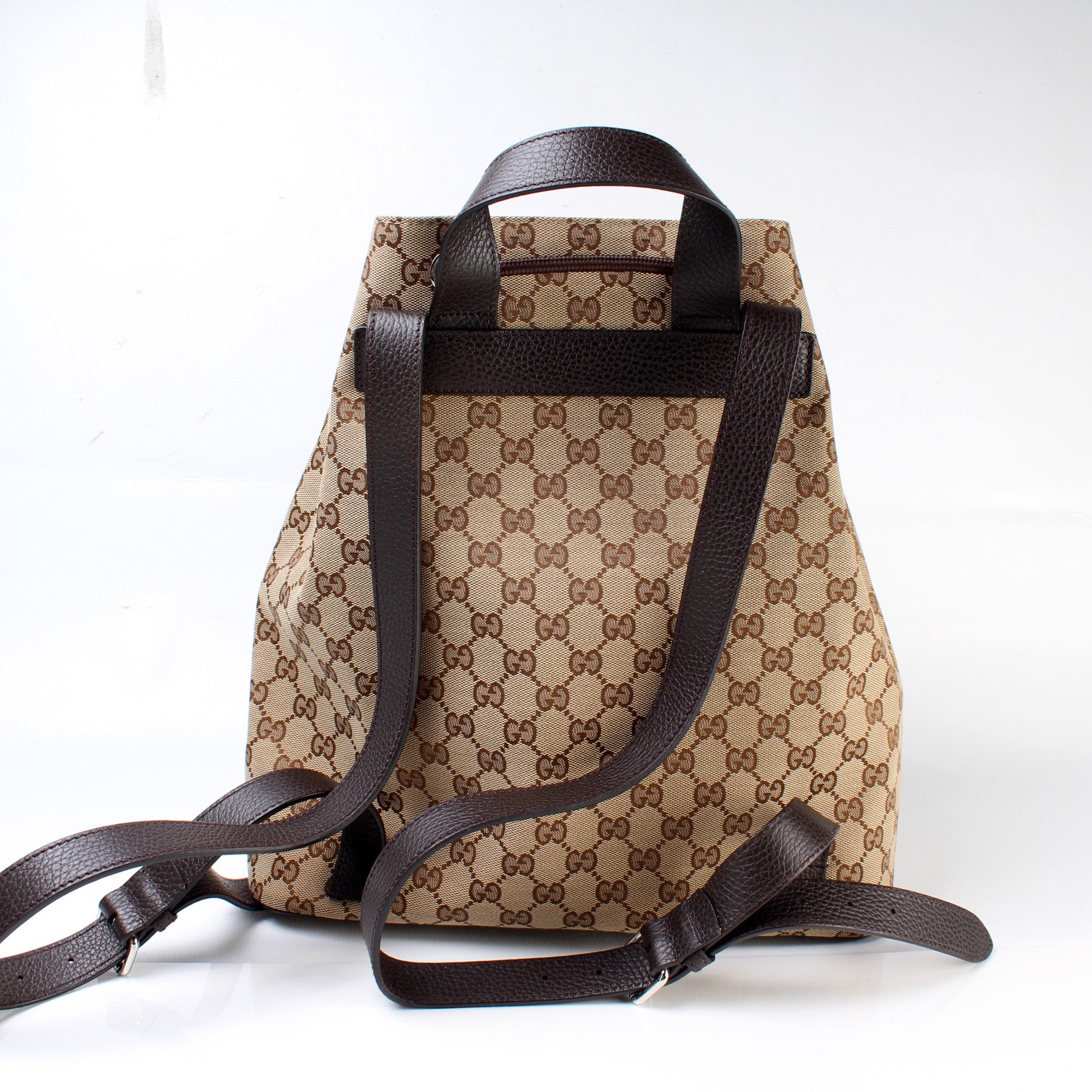 Gucci Original Gg Canvas Drawstring Backpack - Brown