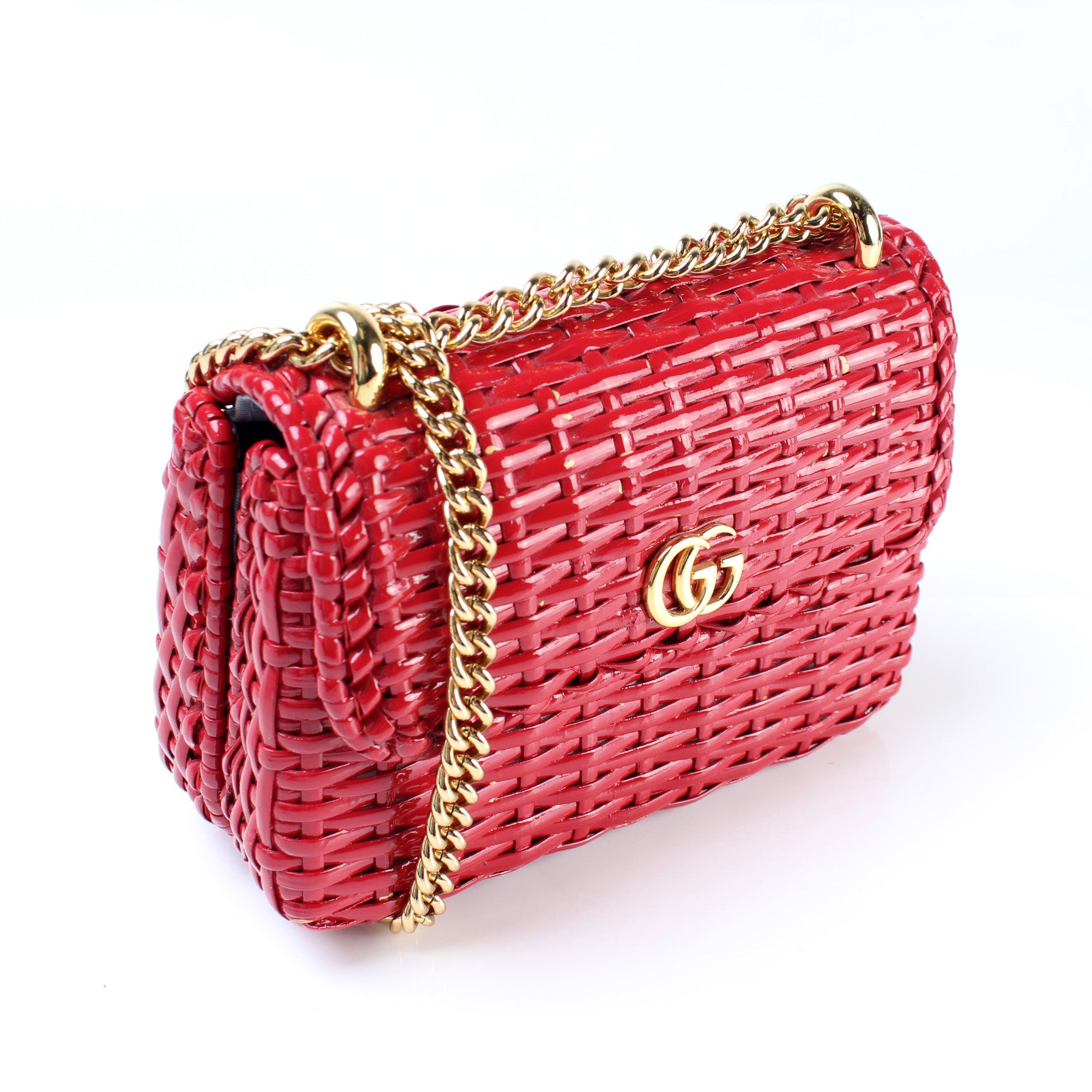 Gucci Small Linea Cestino Glazed Wicker Shoulder Bag available at