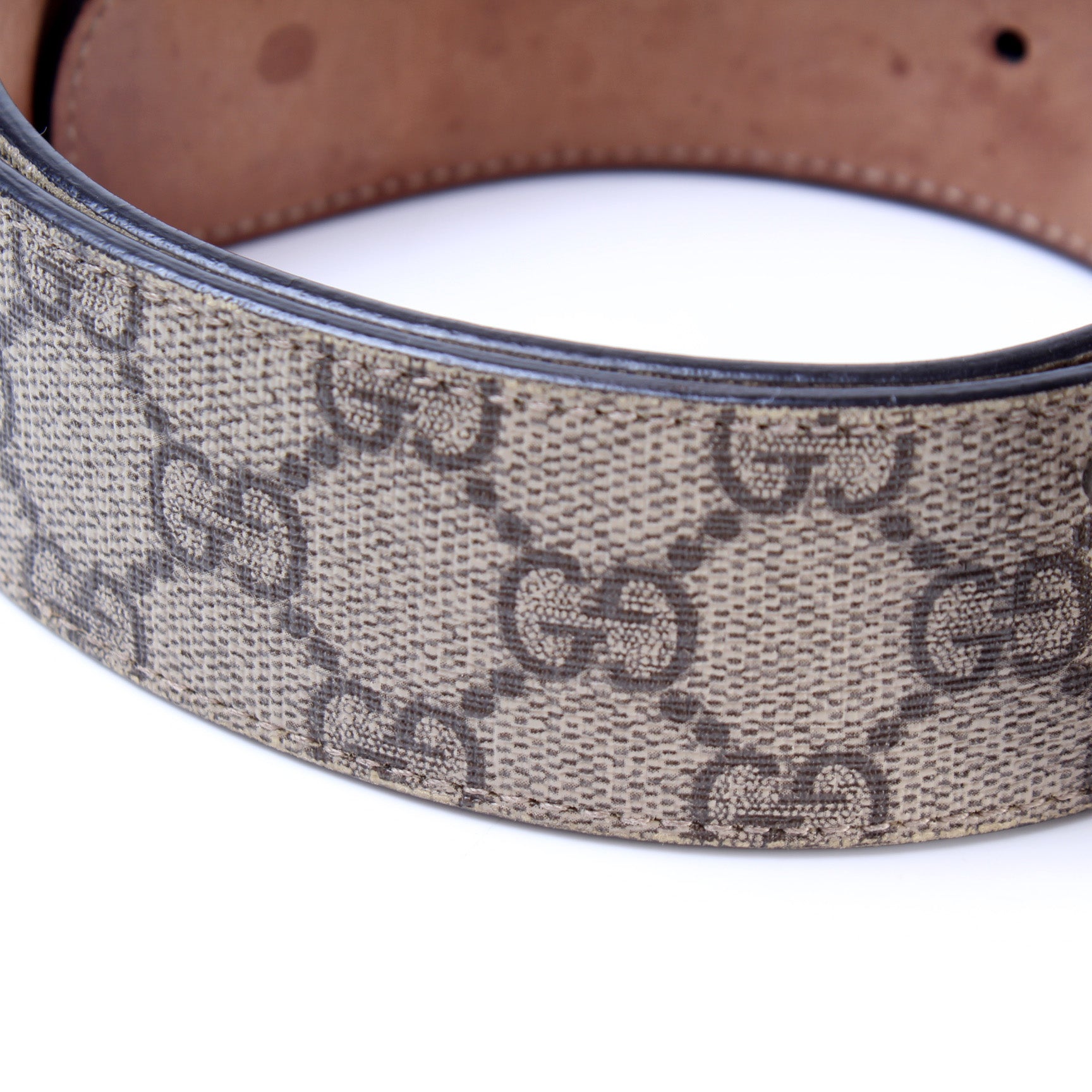 GUCCI: belt in GG Supreme fabric - Beige  Gucci belt 411924 KGDHN online  at