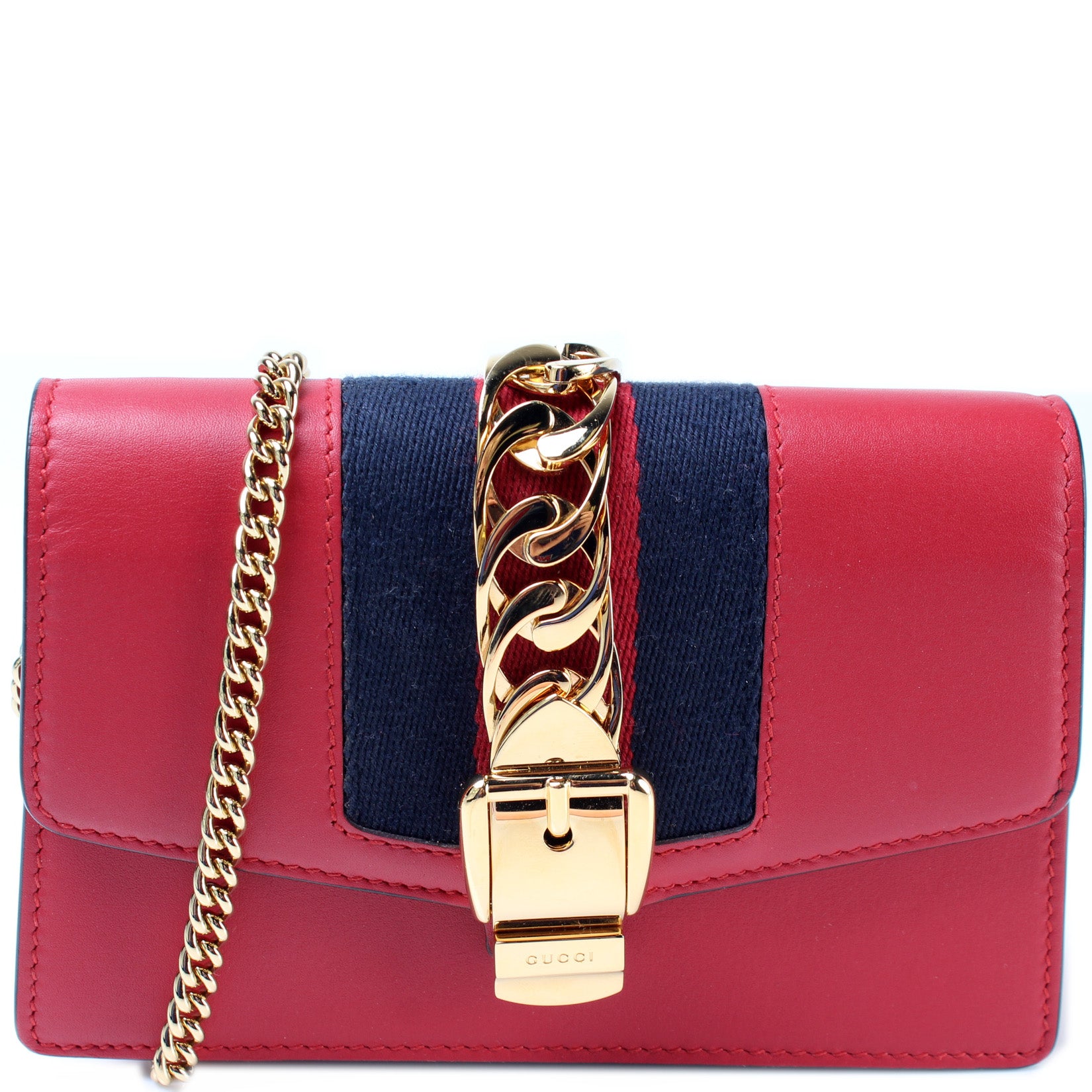 Gucci Sylvie Super Mini Leather Crossbody Bag