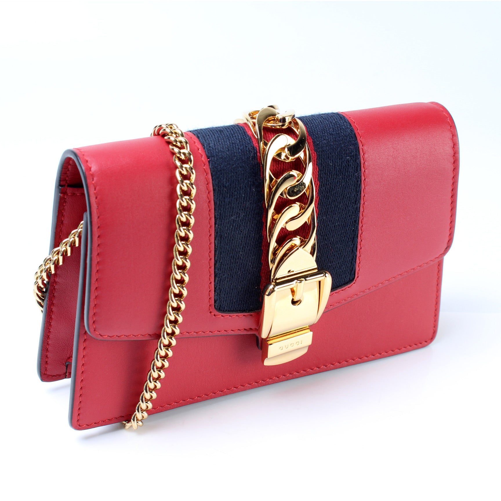 Gucci Sylvie Super Mini Leather Crossbody Bag