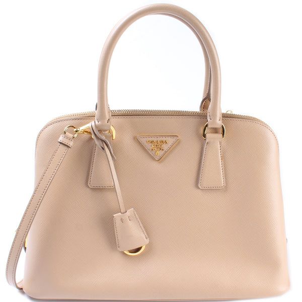 Prada Promenade Bag Sabbia Saffiano Lux Beige Leather BL0837