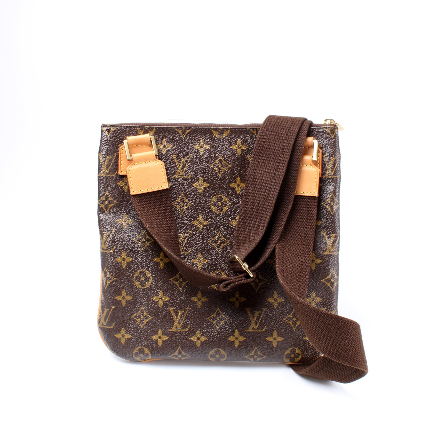 Auth Louis Vuitton Monogram Pochette Bosphore Shoulder Cross Bag