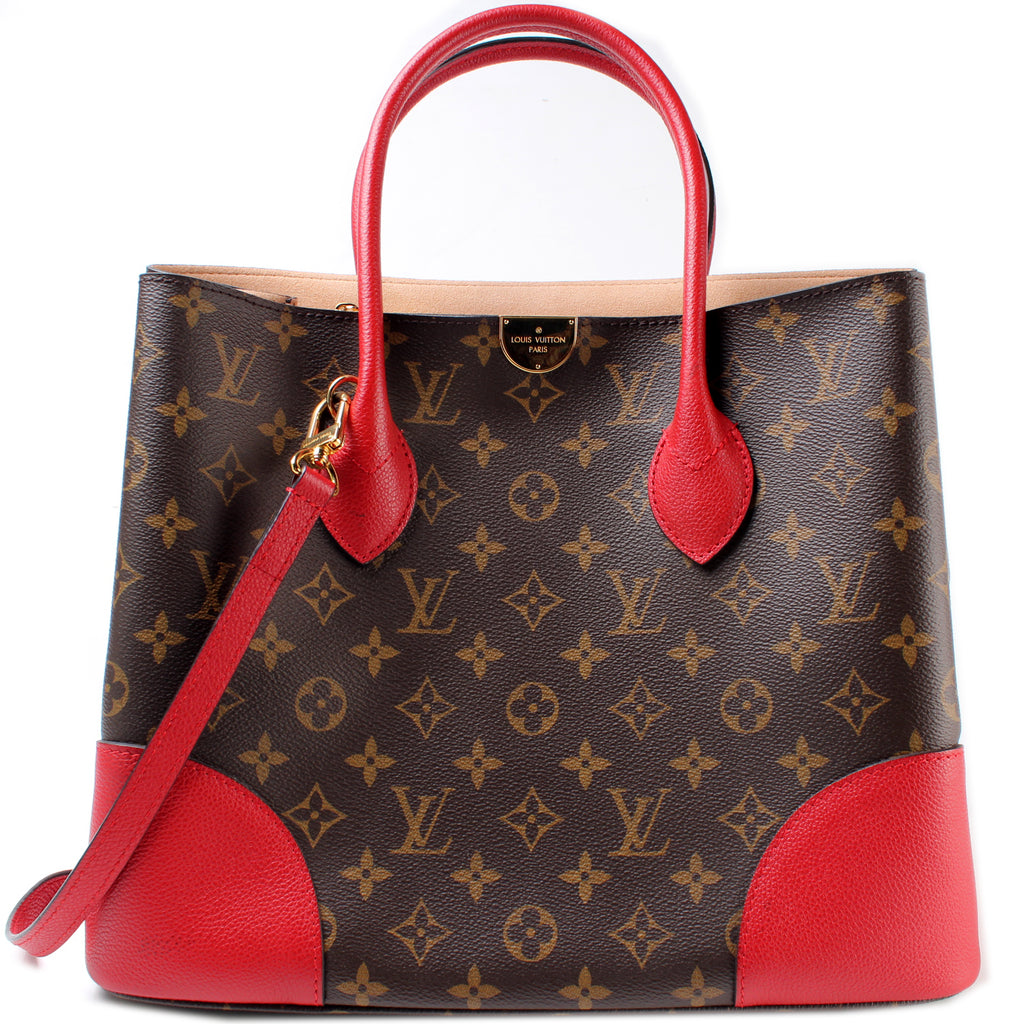 LOUIS VUITTON Flandrin Monogram Canvas Tote Shoulder Bag Brown