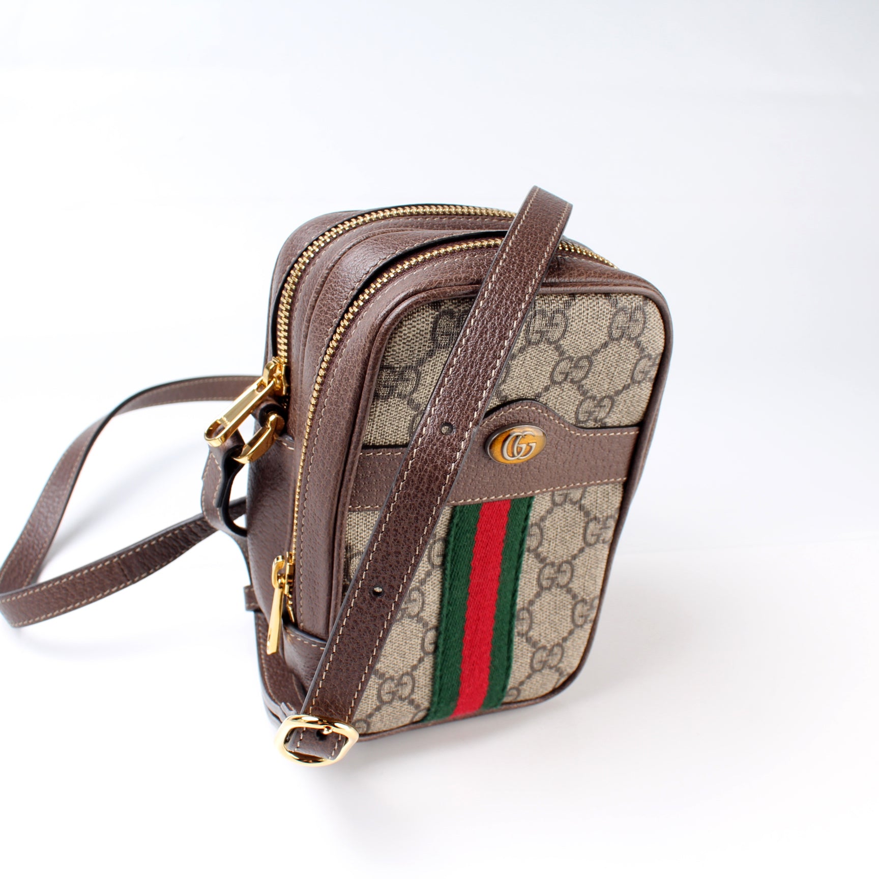LV Double Zip Pochette Damier Azur or Gucci Ophidia Shoulder Bag