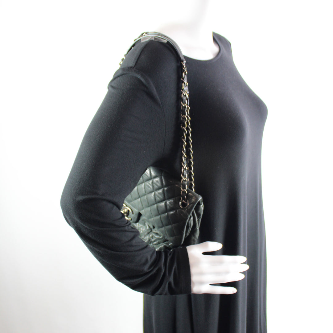 Coco Pleats Flap Bag Iridescent Calfskin Large