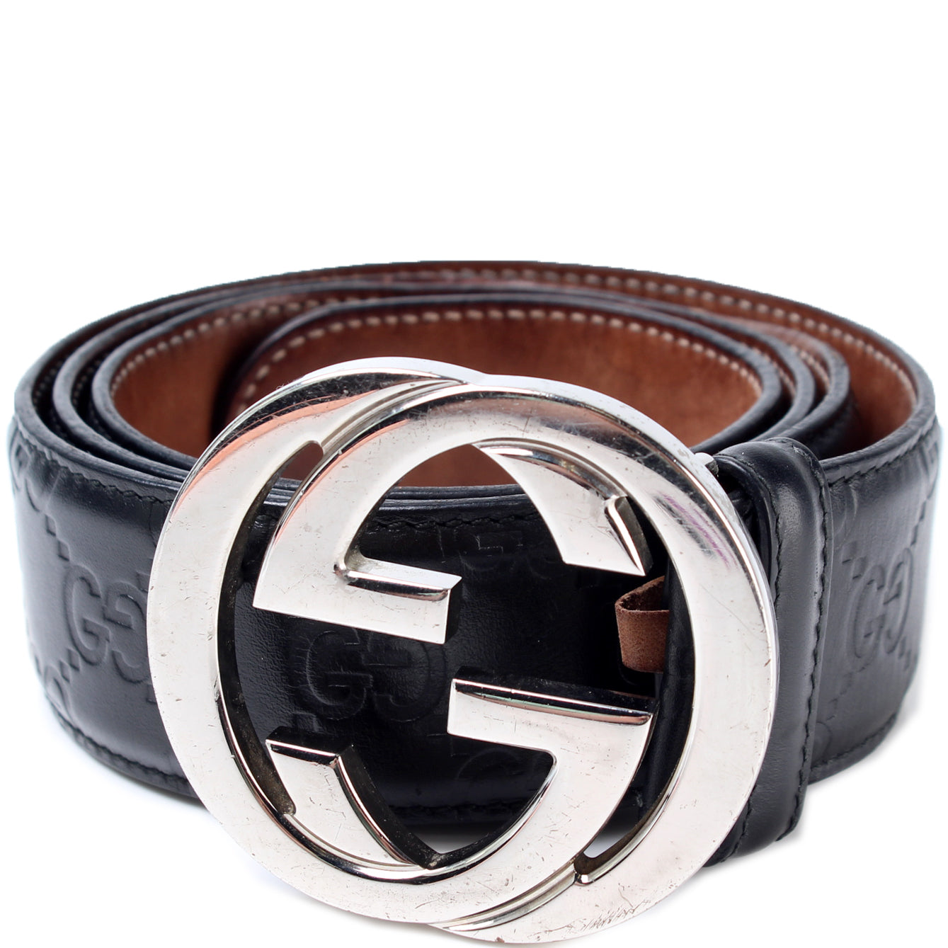 Gucci Guccissima leather GG Buckle Belt 90