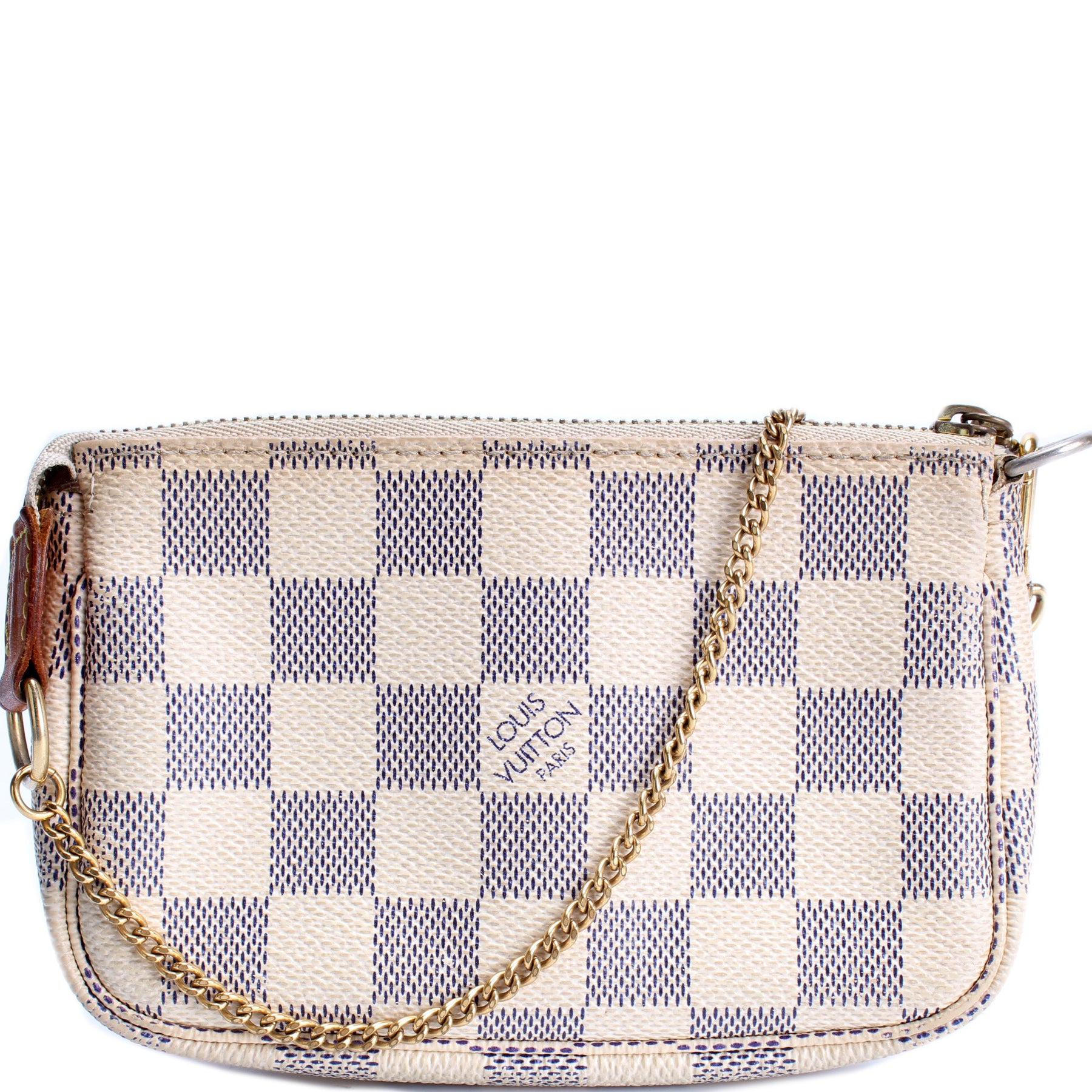 Louis Vuitton Pochette Accessories White Damier Azur Bag