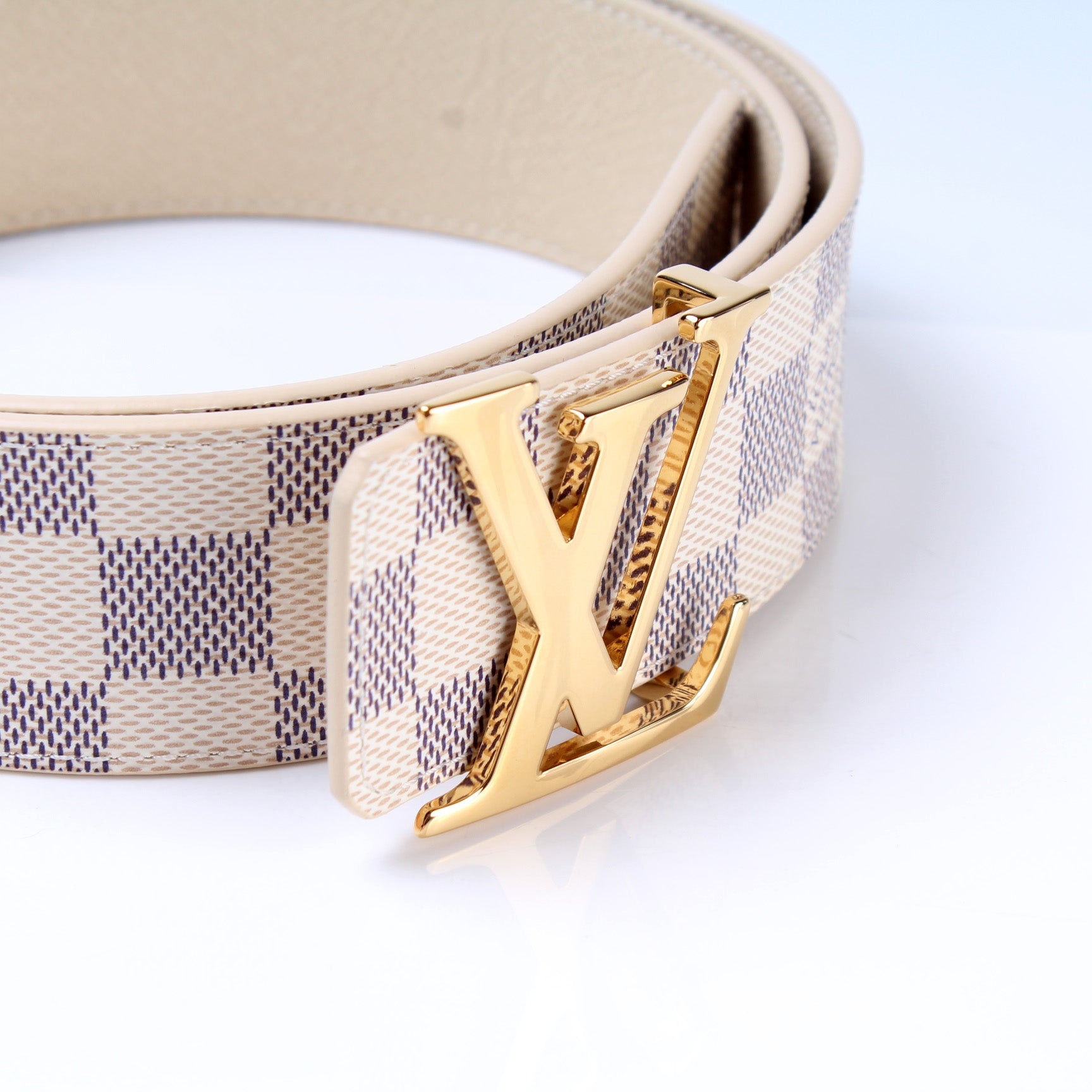 Louis Vuitton, Accessories, Lv Initiales 4mm Reversible Belt Damier Azur  Size 85cm