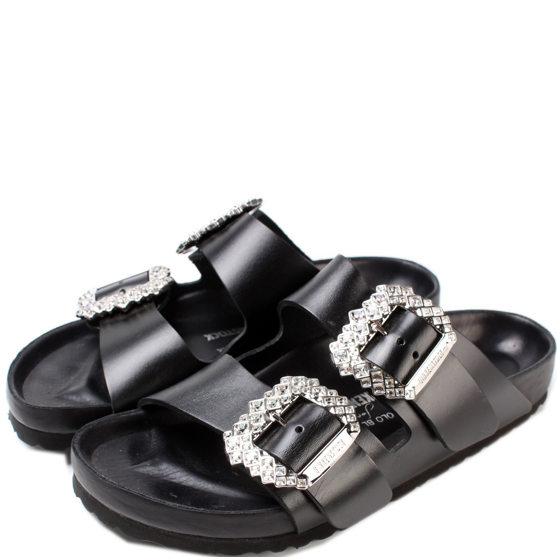 Arizona Crystal Buckle Sandals Size 38 – Keeks Designer Handbags