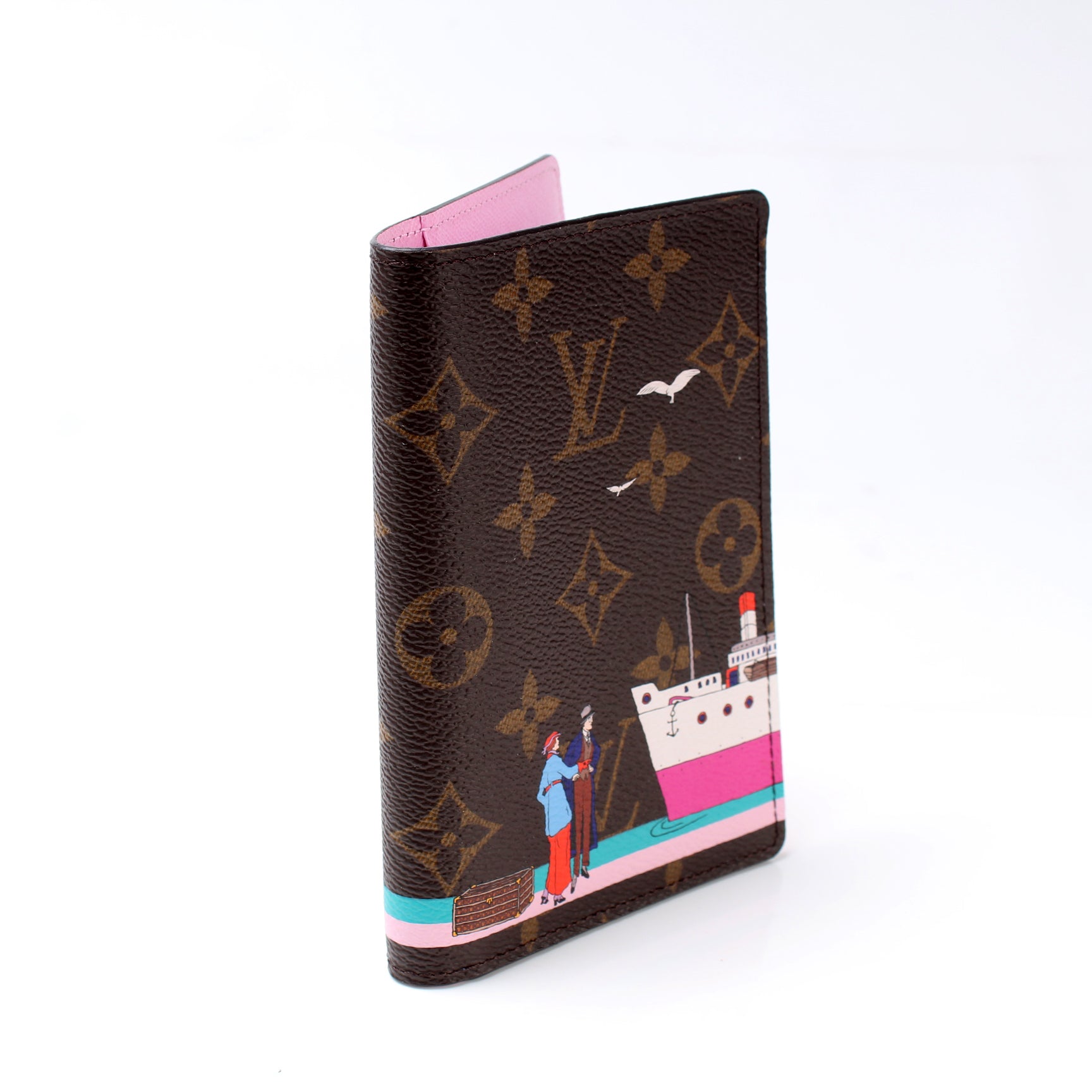 LOUIS VUITTON Monogram 2022 Christmas Animation Paris Passport Cover Pink |  FASHIONPHILE