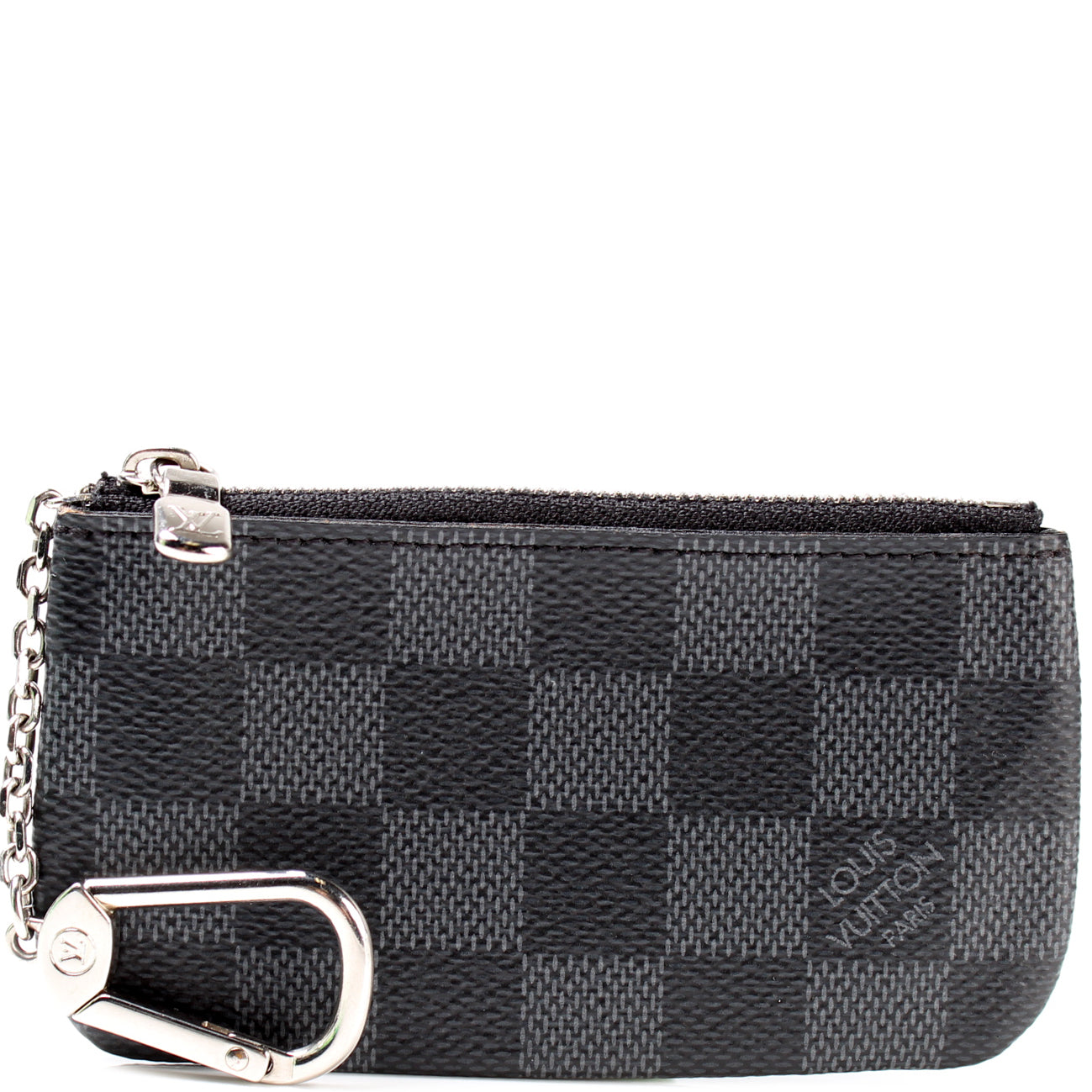 Louis Vuitton Black Gray Damier Graphite Key Pouch Pochette Cles