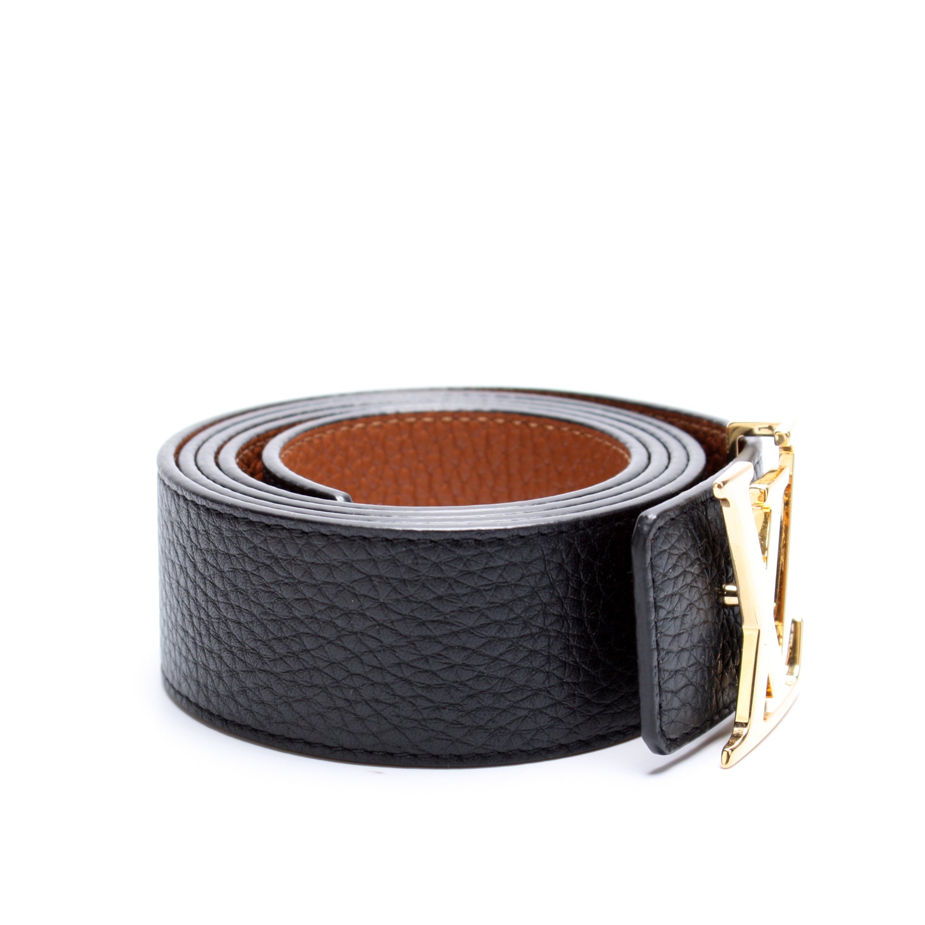 Louis Vuitton LV Initiales 40mm Reversible Belt Anthracite Leather. Size 100 cm