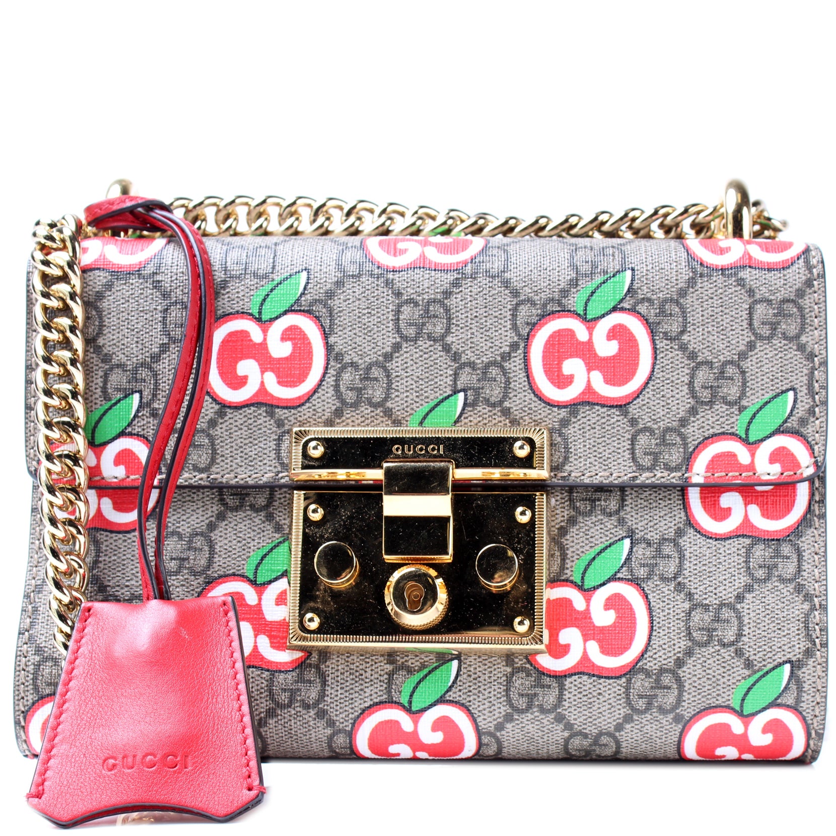 GG Supreme Strawberry Padlock Shoulder Bag 409487 – LuxUness
