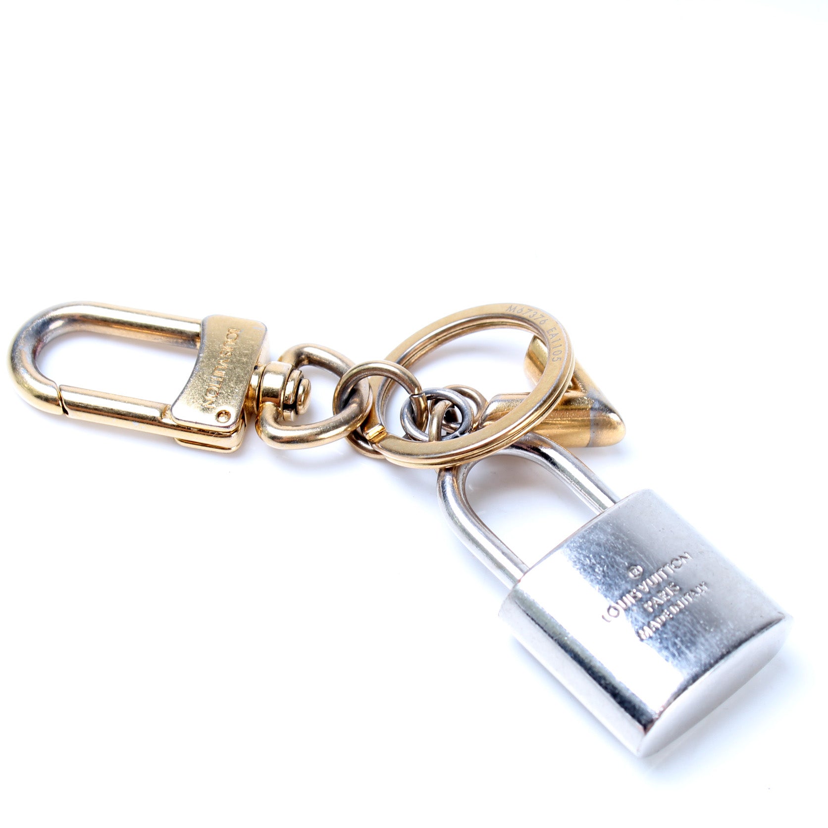Louis Vuitton Bag Charm Kaleido V Padlock Gold Silver Key Ring