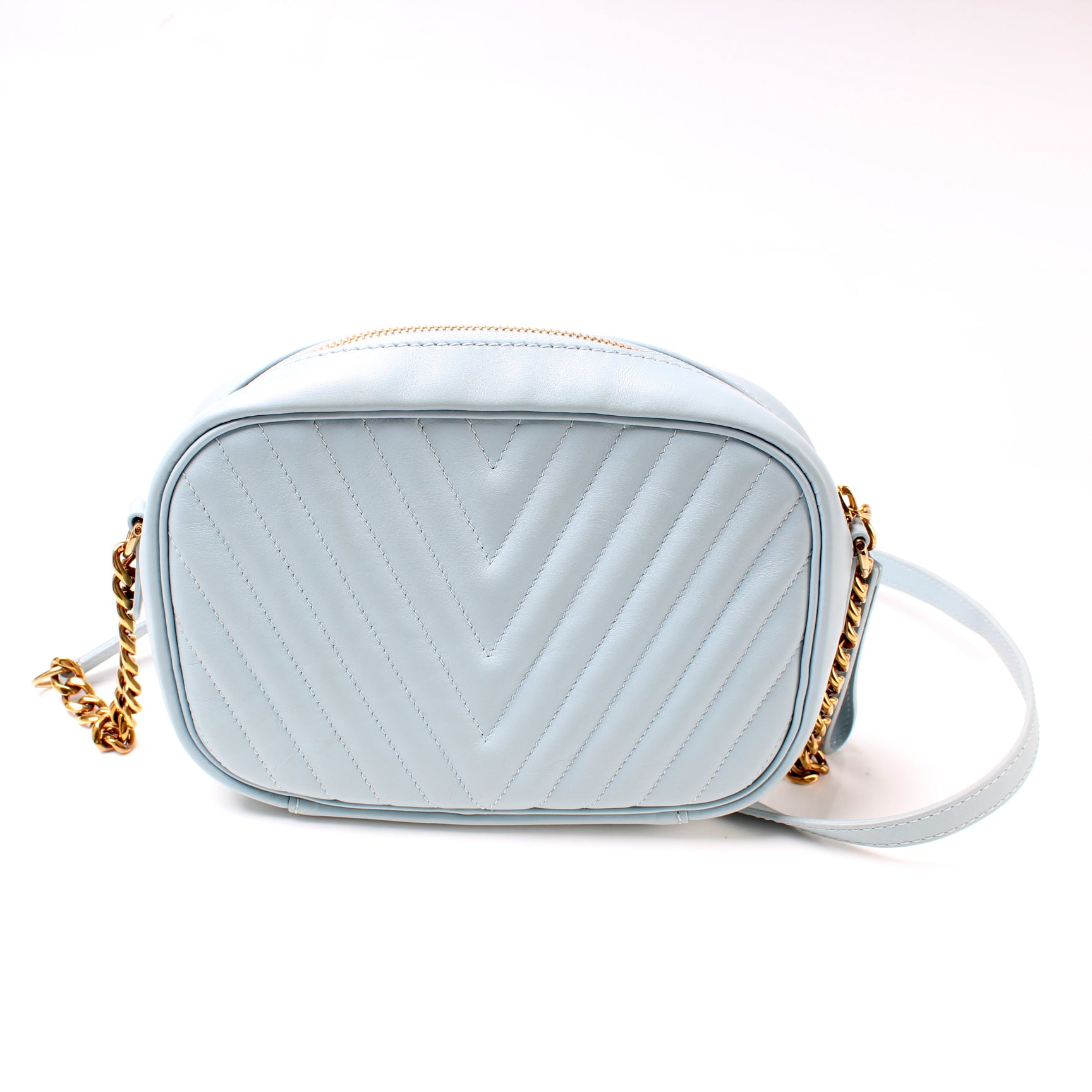 LOUIS VUITTON New Wave Quilted Leather Camera Bag Light Blue