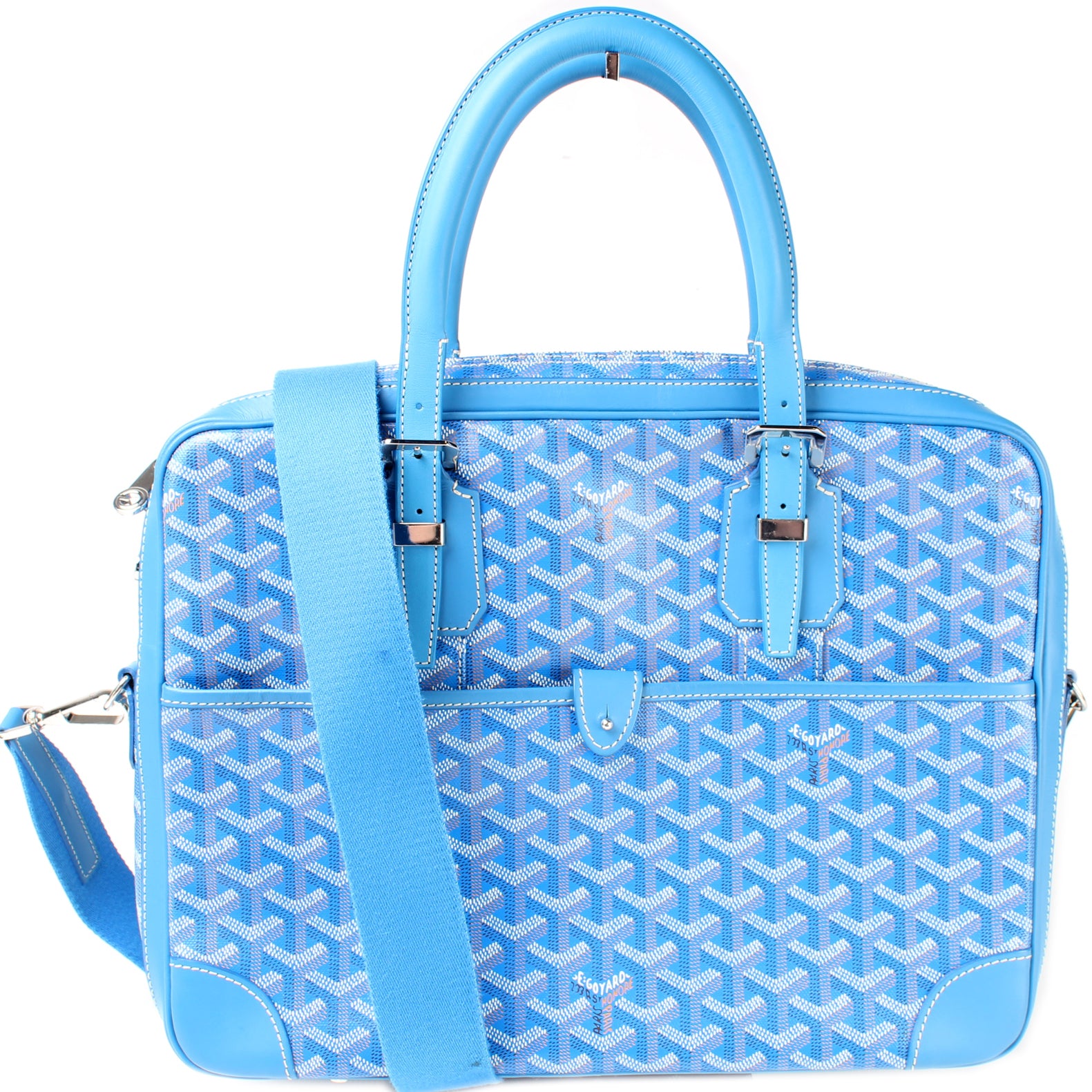 goyard briefcase blue