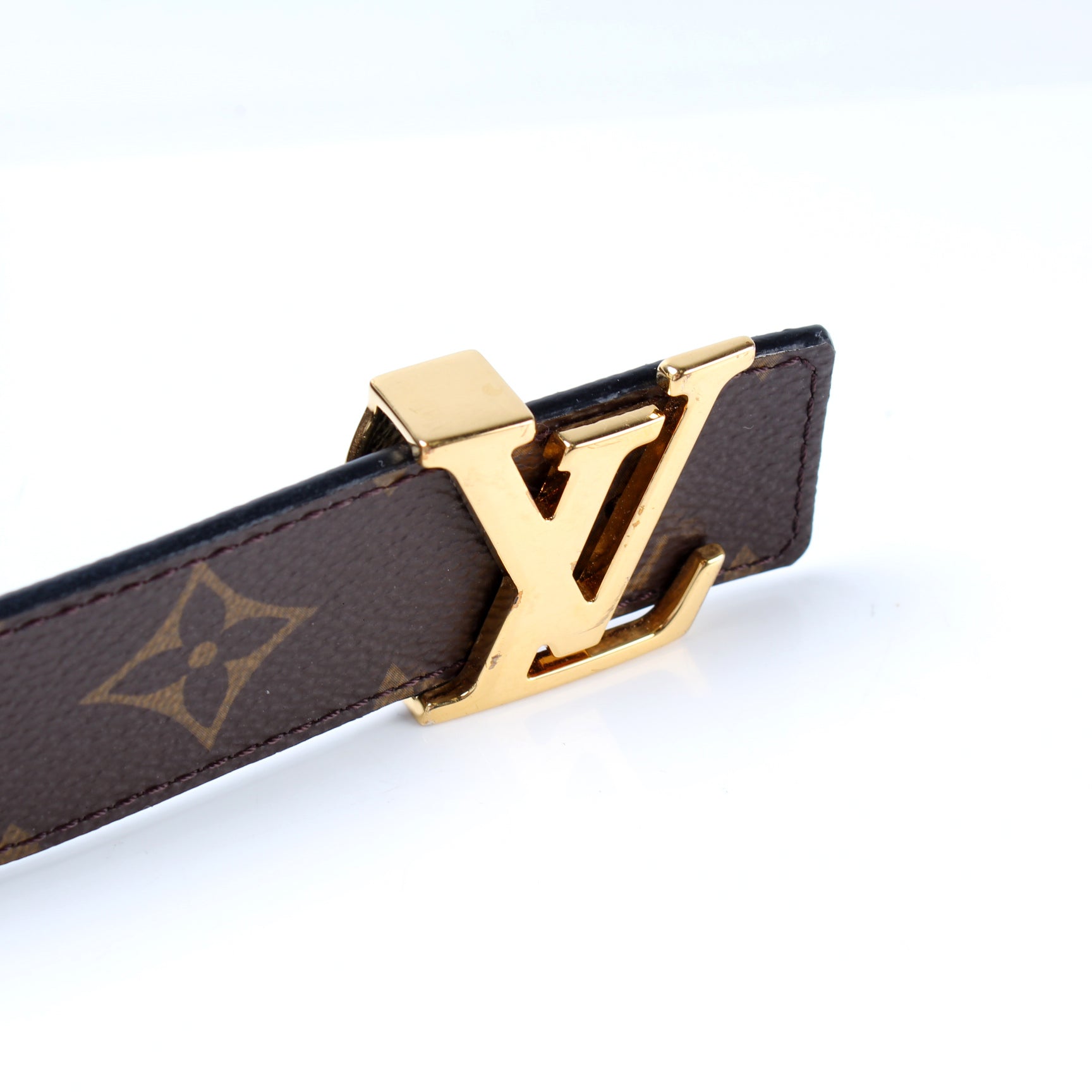 Louis Vuitton LV Initiales 30mm Reversible Belt, Brown, 85