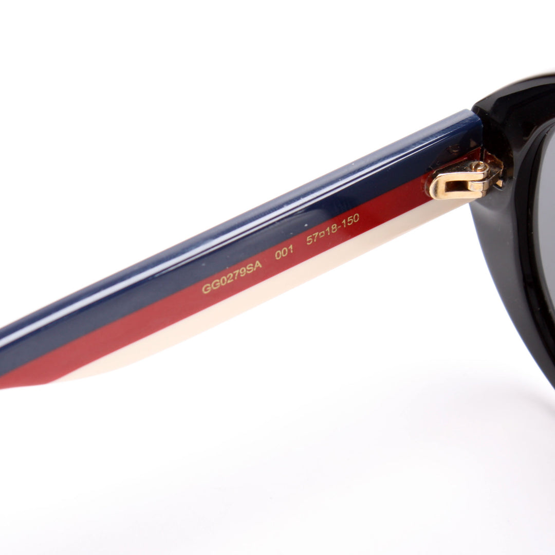 NEW GUCCI BLACK RED OVAL SUNGLASSES GG0279SA 001 WOMEN GUCCI SUNGLASSES NEW GUCCI GG0279SA 001 WOMEN BLACK OVAL RED SUNGLASSES GUCCI  main image 2