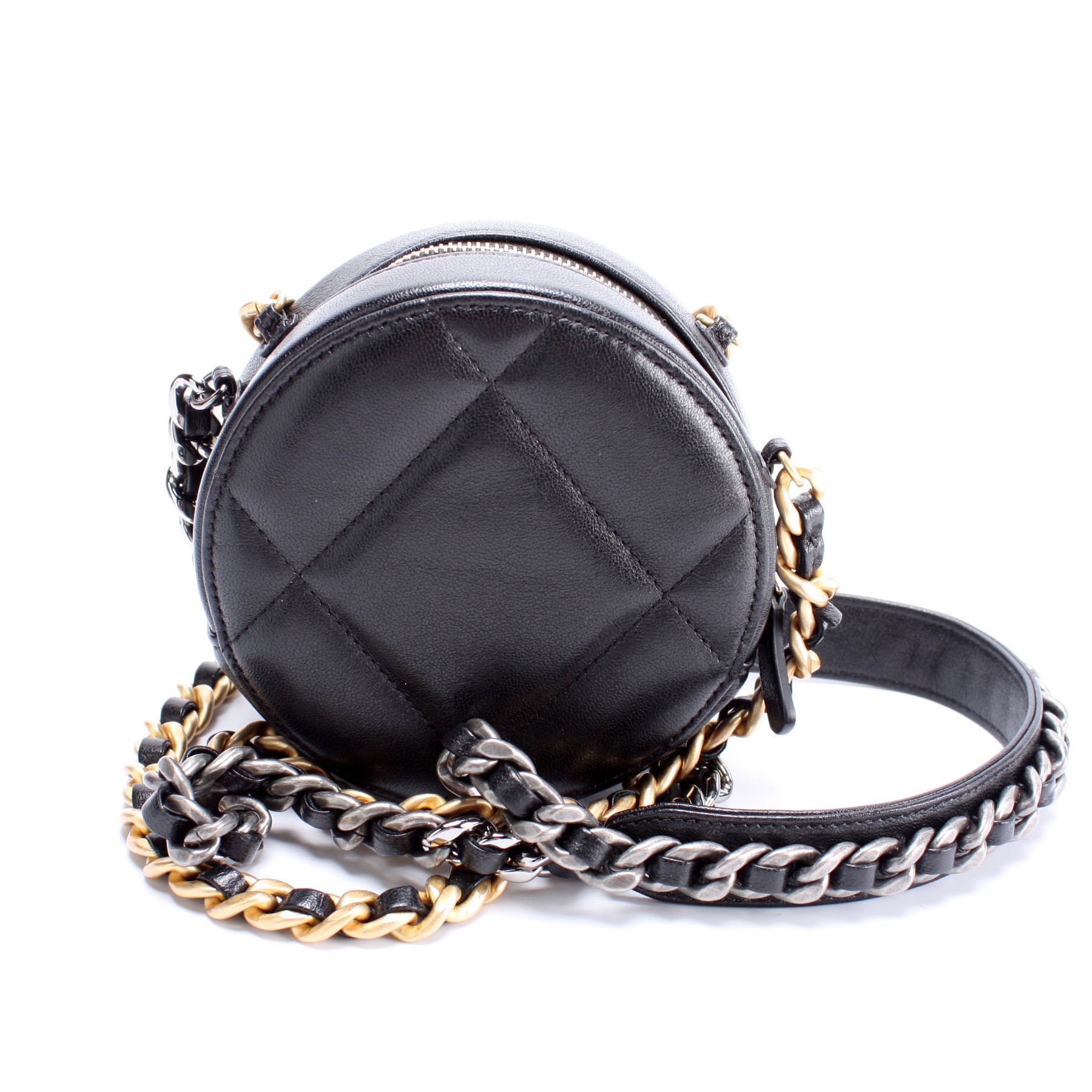 Lambskin Chanel 19 Round Clutch