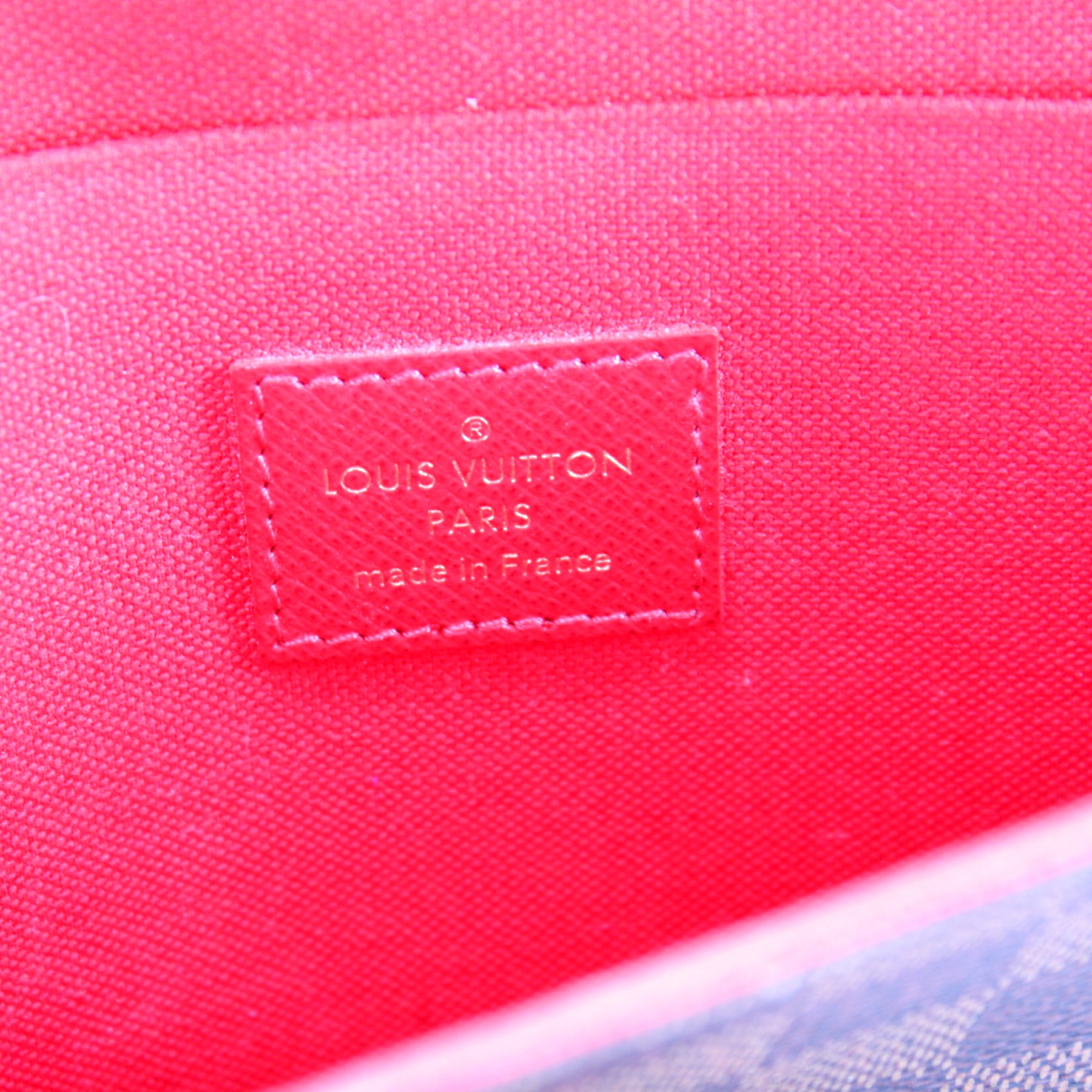 Pochette Felicie Damier Ebene Patches – Keeks Designer Handbags