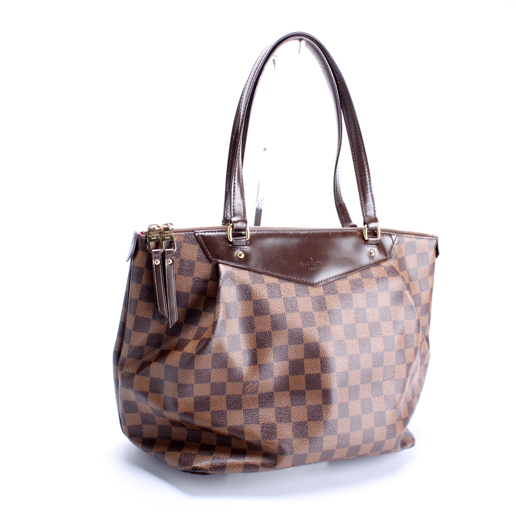 Westminster PM Damier Top handle bag in Coated canvas, Gold Hardware