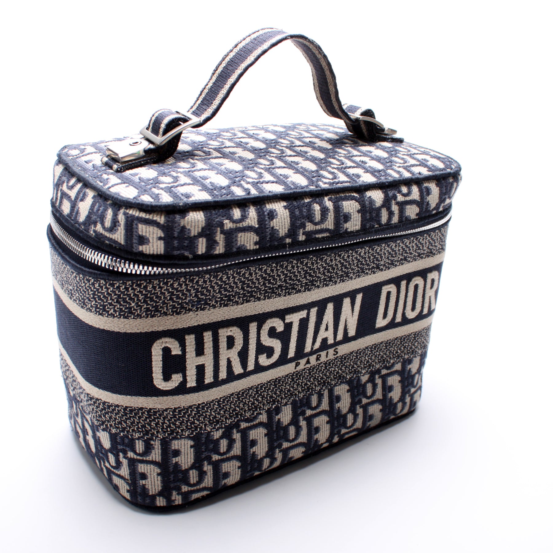 dior travel makeup bag Fabric Canvas Toiletry Dopp Kit Pouch case with Aroma Pier Inc Dior Gentle White Pleated Velvet